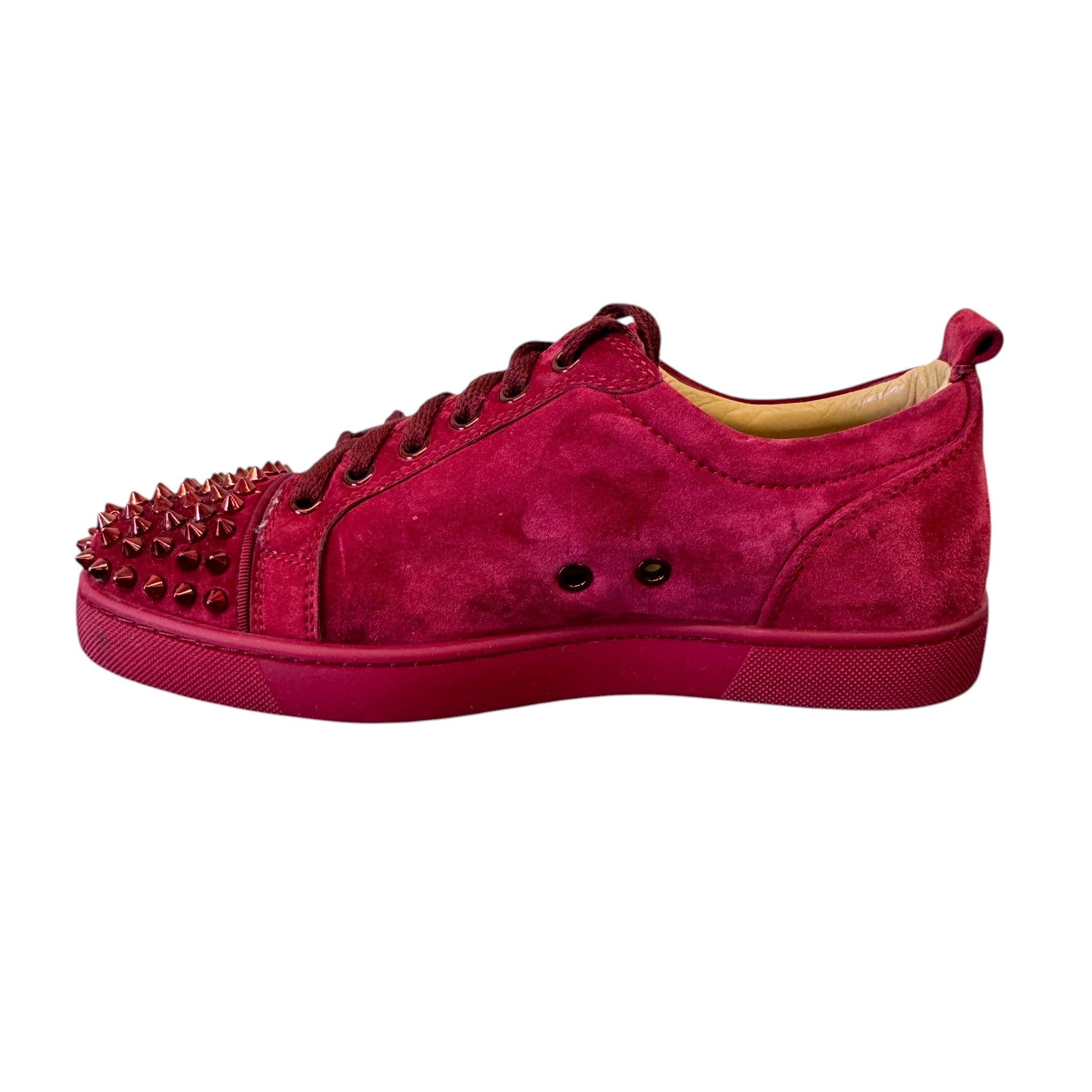 Men's Louis Junior Spikes Flat Low Trainers Burgundy Size EU 40 / UK 6