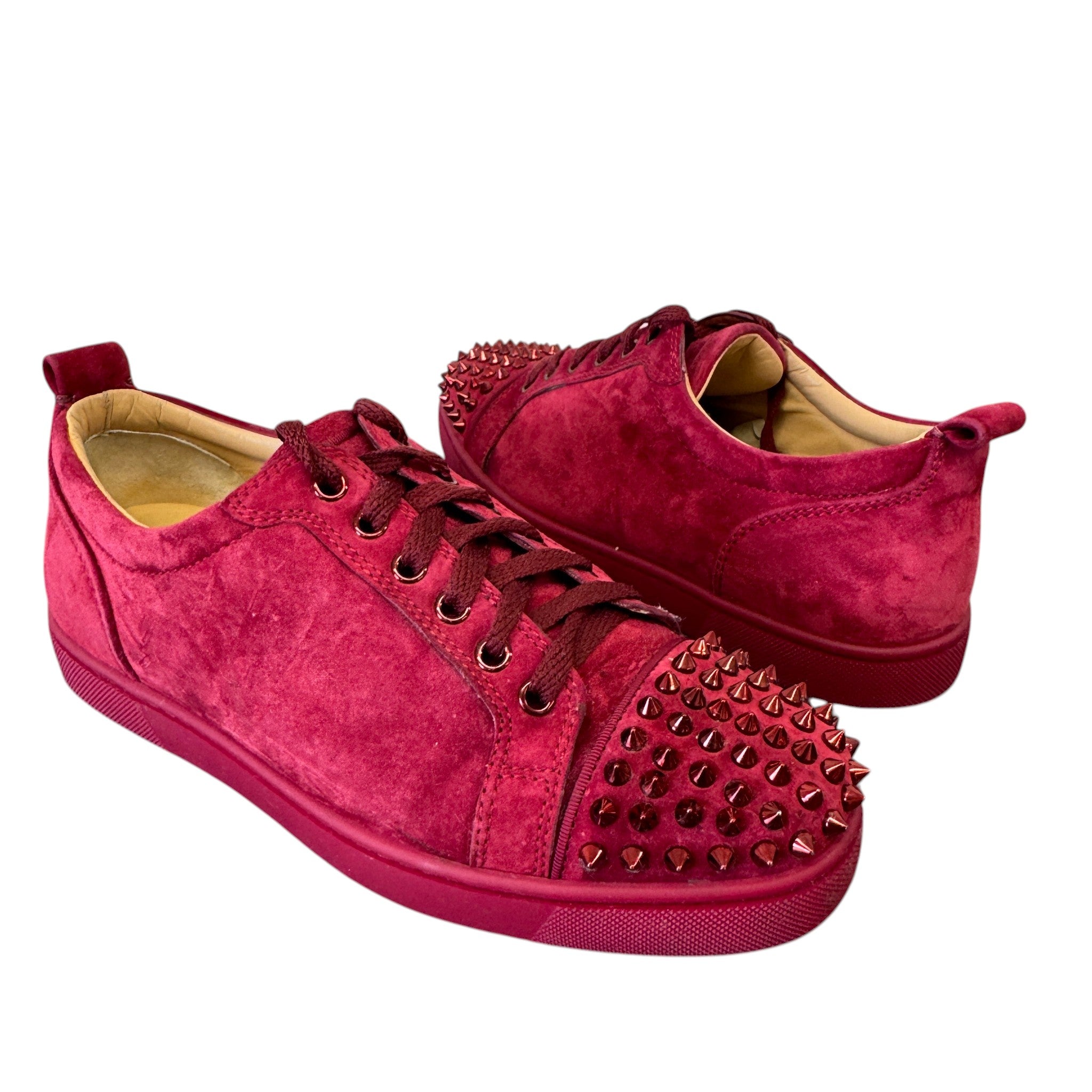 Men's Louis Junior Spikes Flat Low Trainers Burgundy Size EU 40 / UK 6