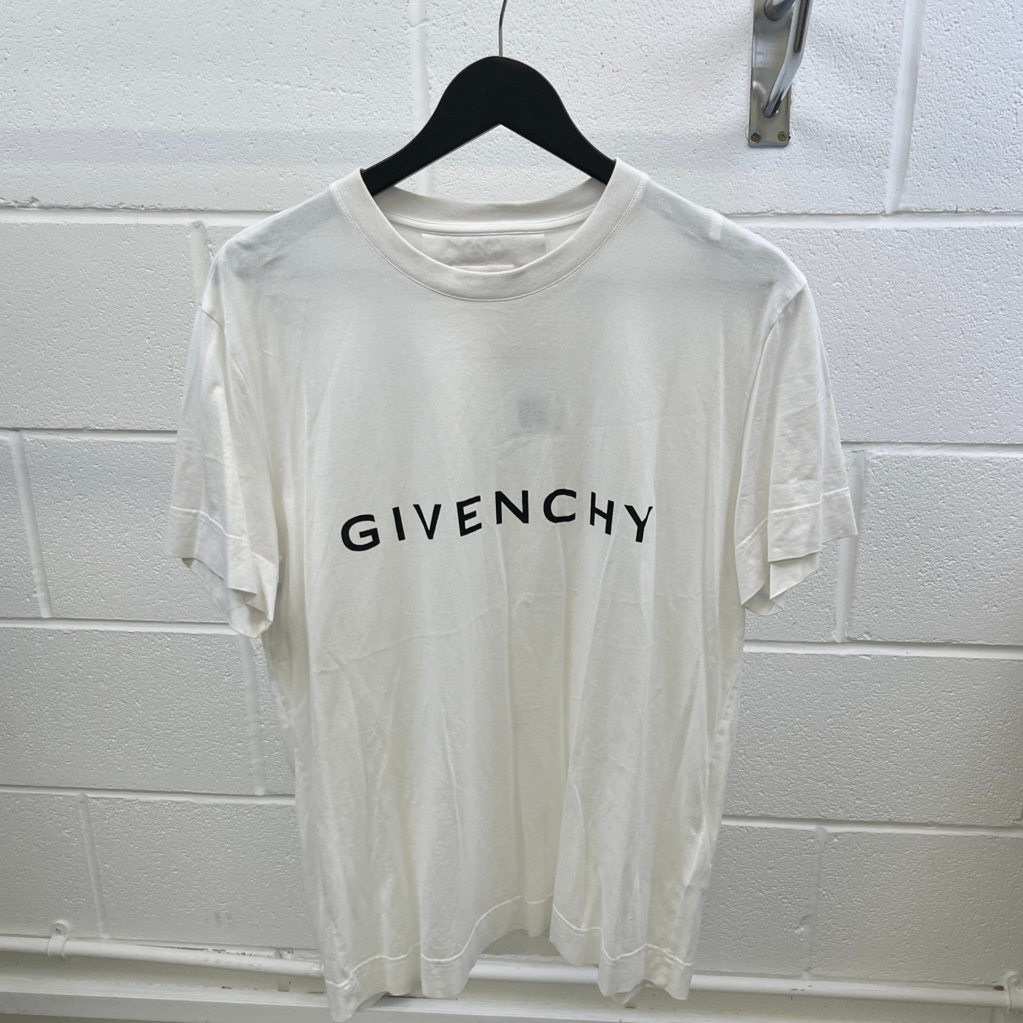 Men's Logo Print T-Shirt White Size L