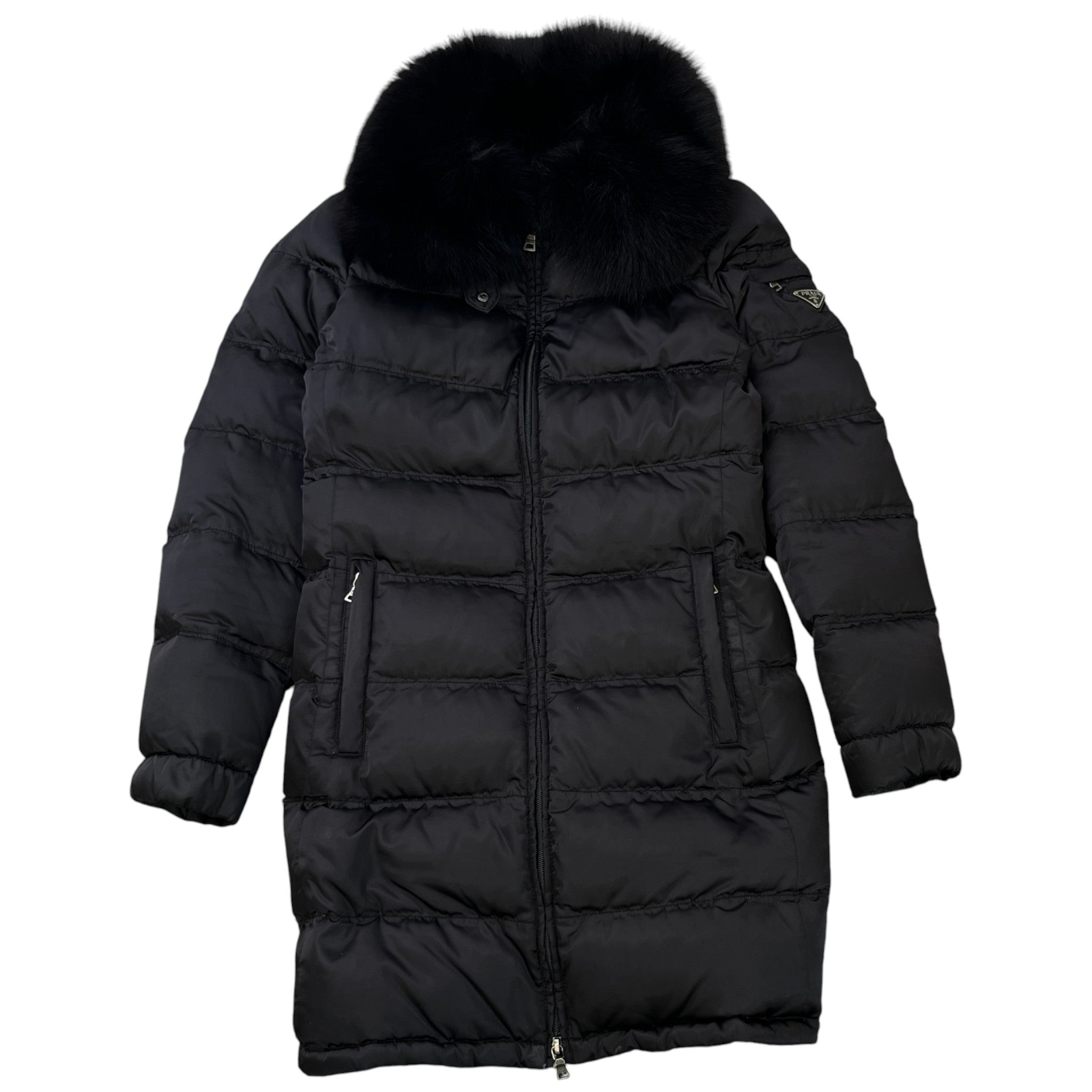 Women's Plaque Logo Down Jacket Black Size IT 40 / UK 8