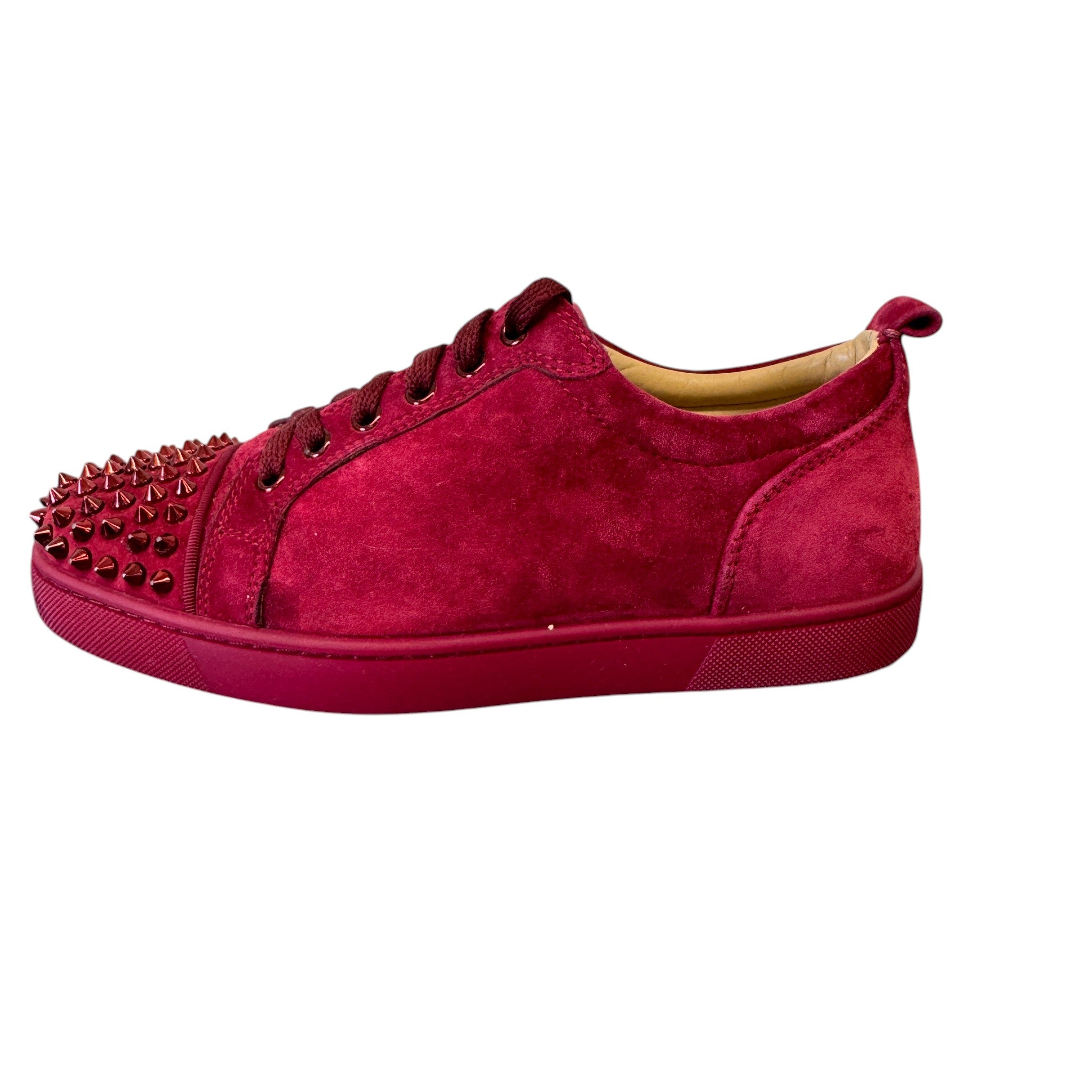 Men's Louis Junior Spikes Flat Low Trainers Burgundy Size EU 40 / UK 6