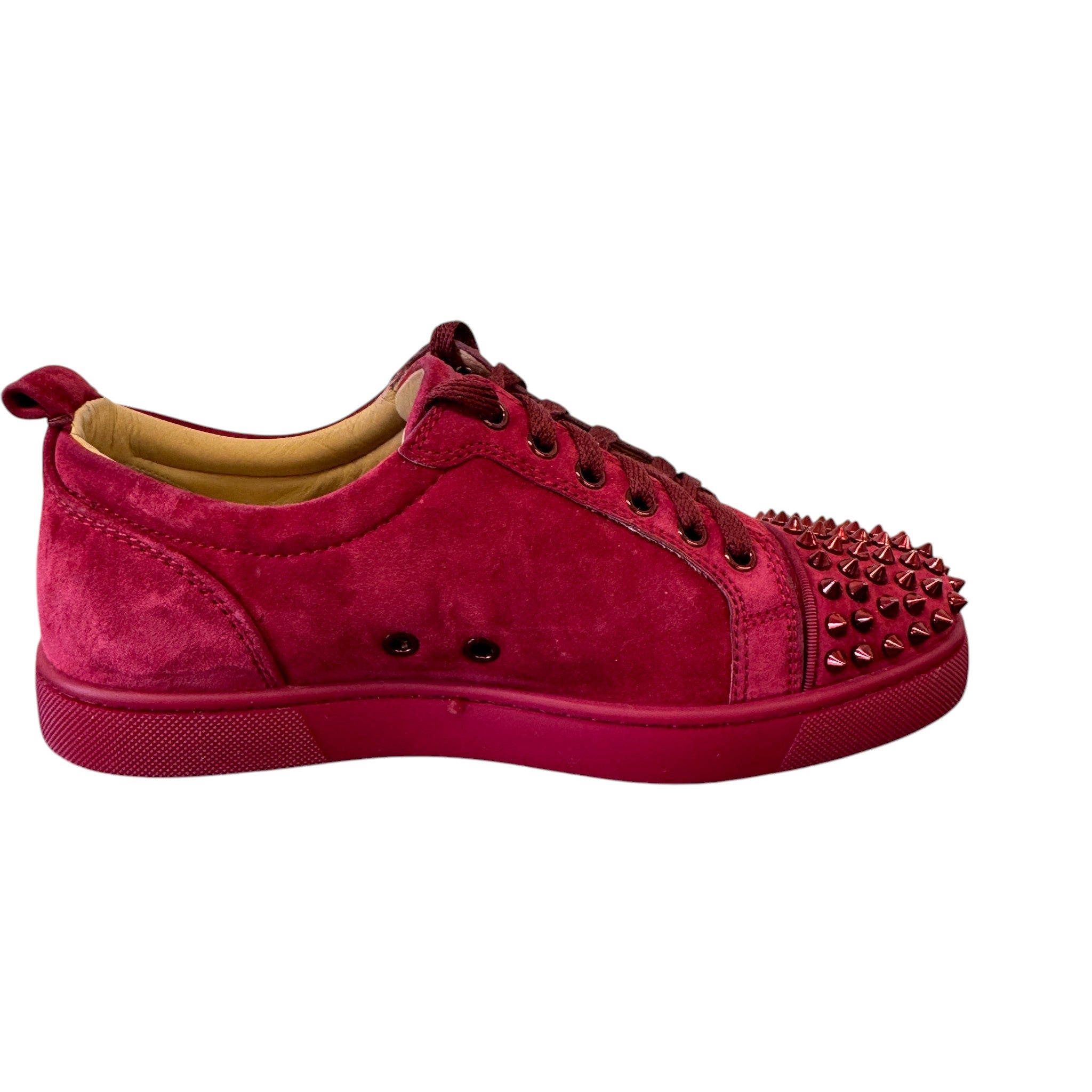 Men's Louis Junior Spikes Flat Low Trainers Burgundy Size EU 40 / UK 6