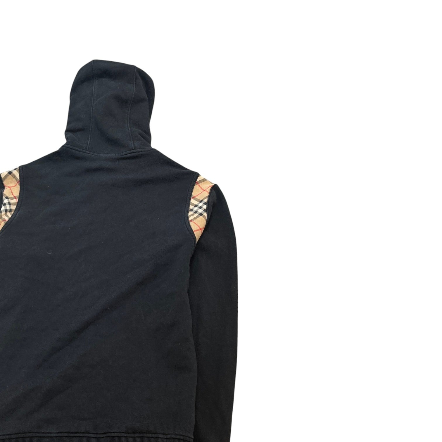 Men's Nova Check Zip Up Hoodie Black Size M