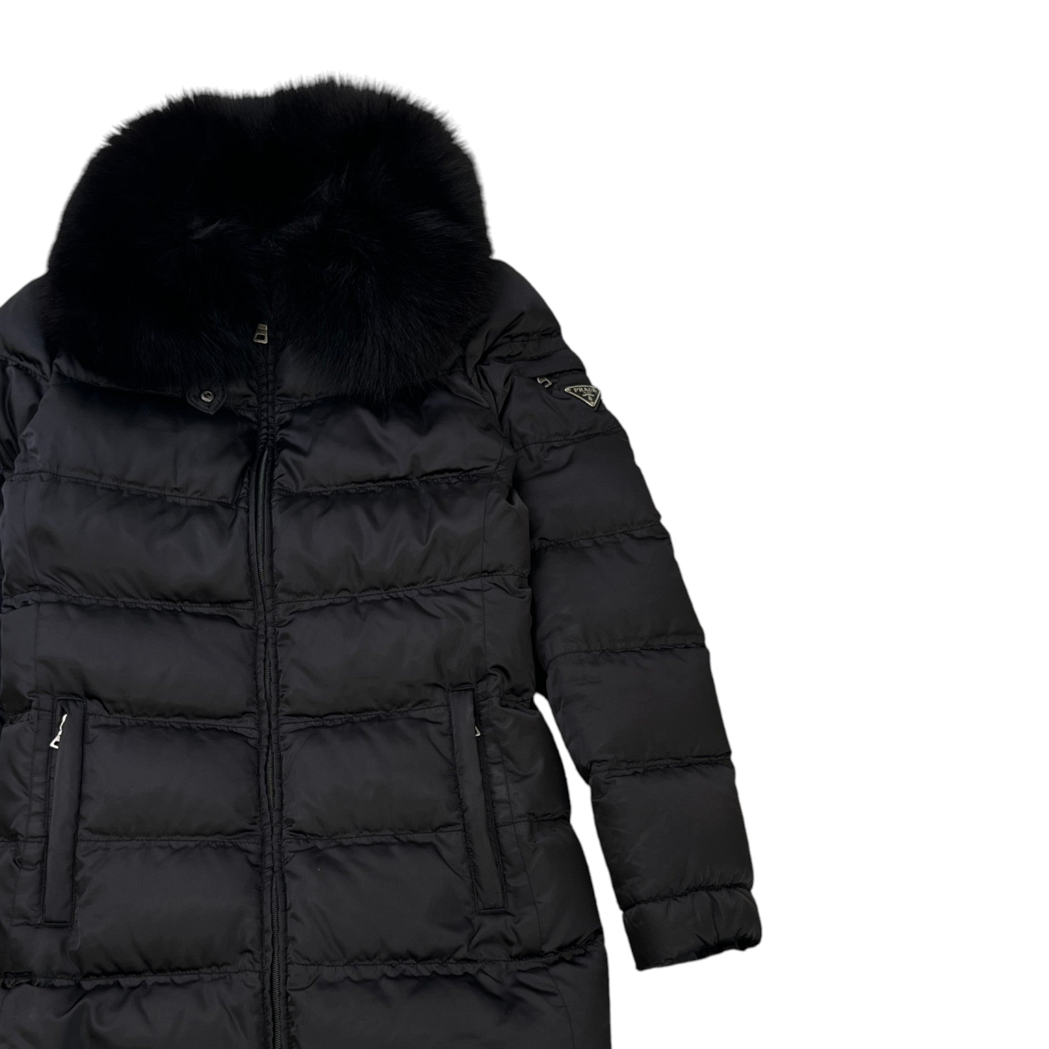 Women's Plaque Logo Down Jacket Black Size IT 40 / UK 8