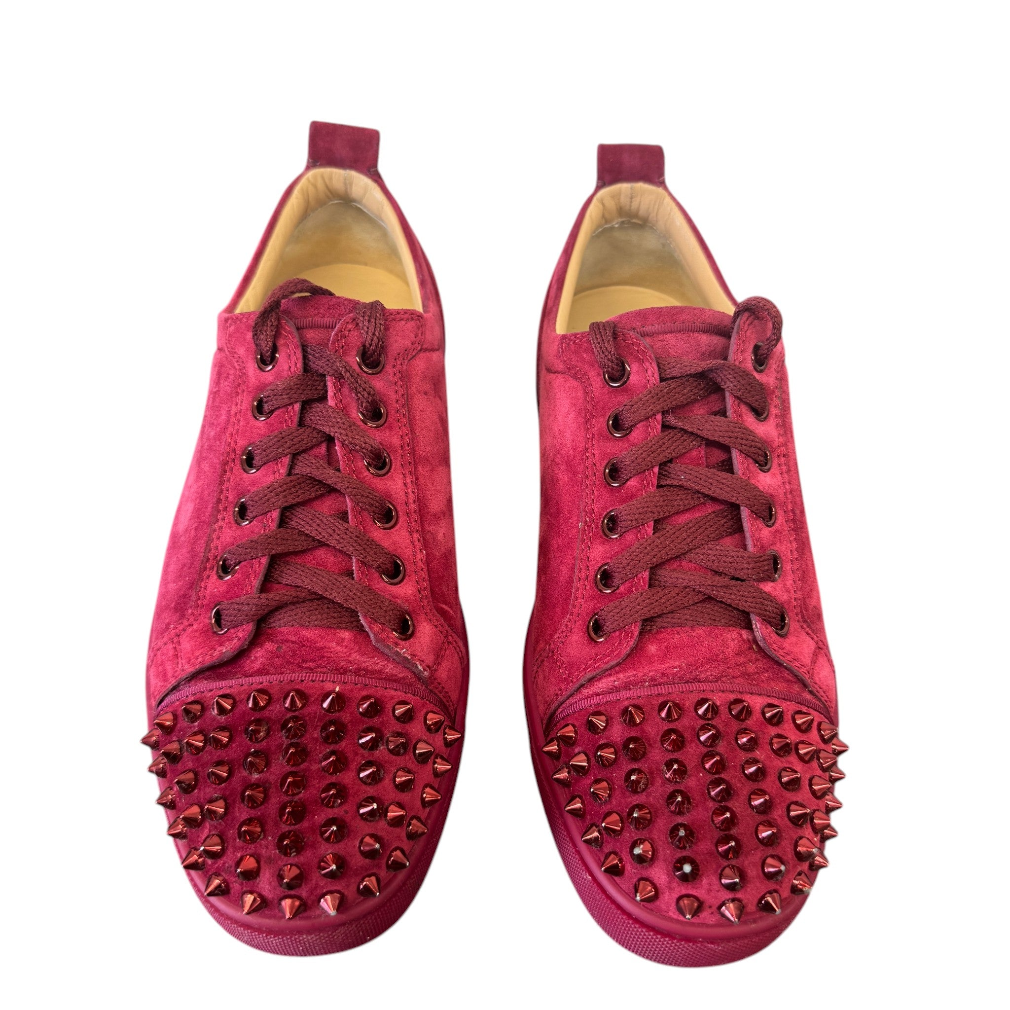 Men's Louis Junior Spikes Flat Low Trainers Burgundy Size EU 40 / UK 6