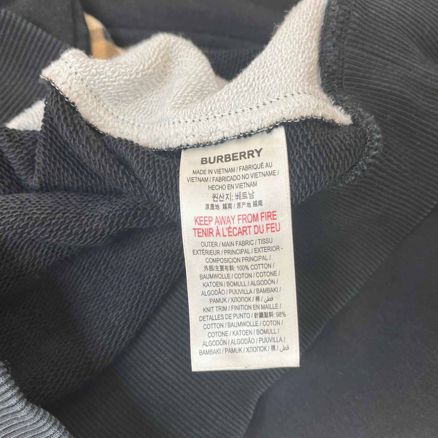 Men's Nova Check Zip Up Hoodie Black Size M