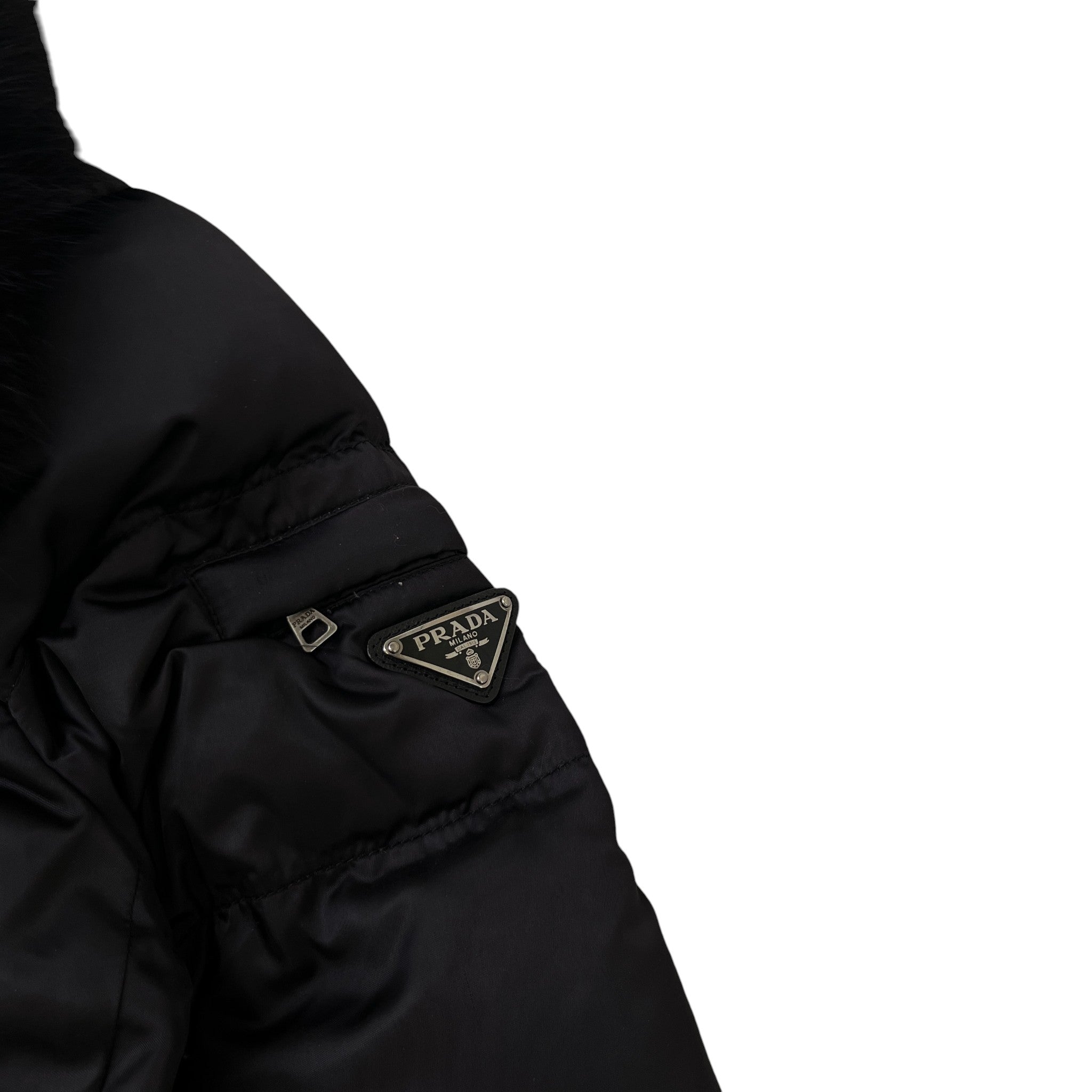 Women's Plaque Logo Down Jacket Black Size IT 40 / UK 8