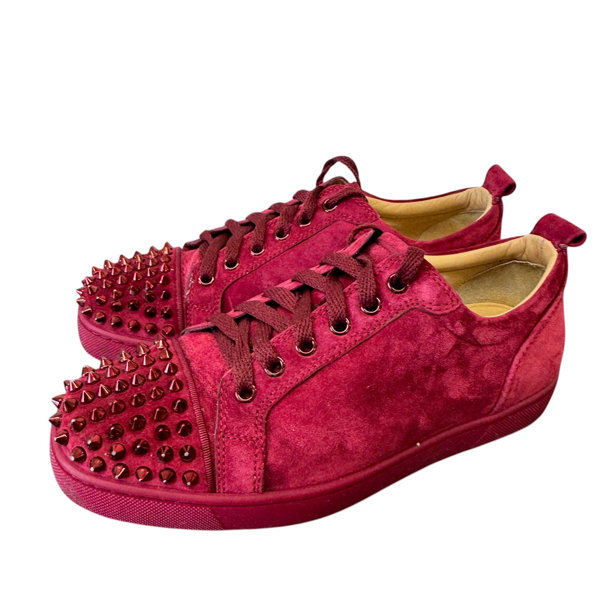 Men's Louis Junior Spikes Flat Low Trainers Burgundy Size EU 40 / UK 6