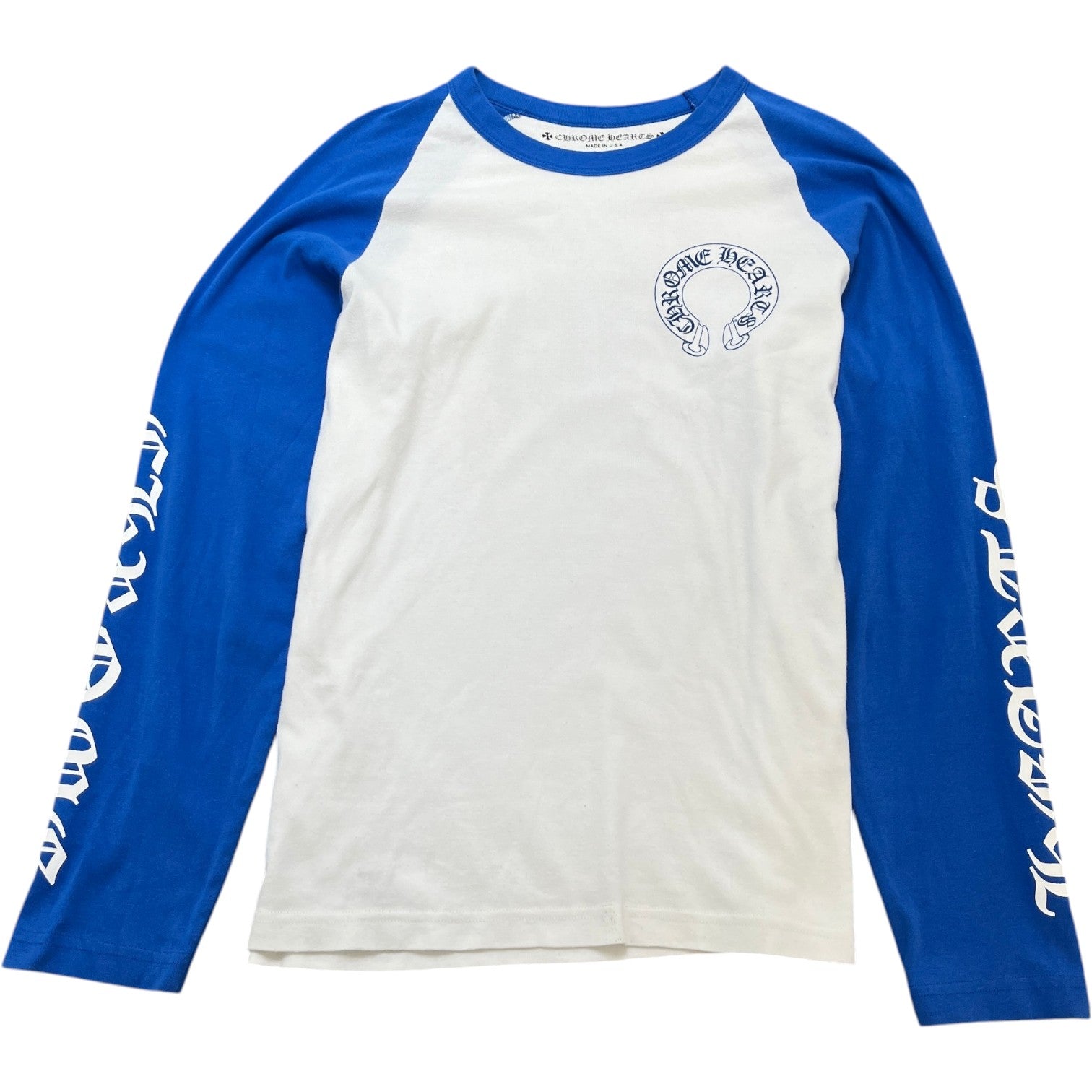 Men's Horseshoe Baseball Long Sleeve T-Shirt White Size XXL