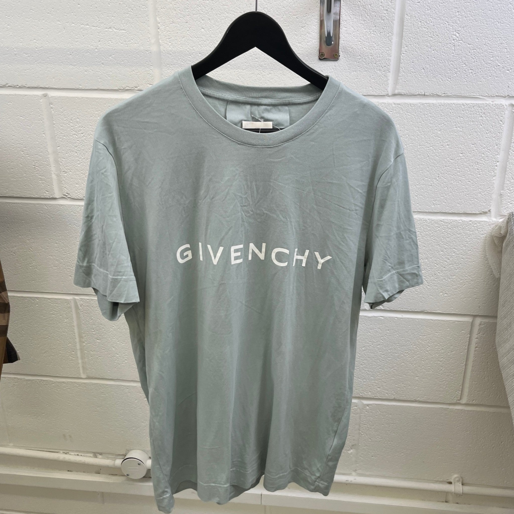 Men's Logo Print T-Shirt Blue Size L