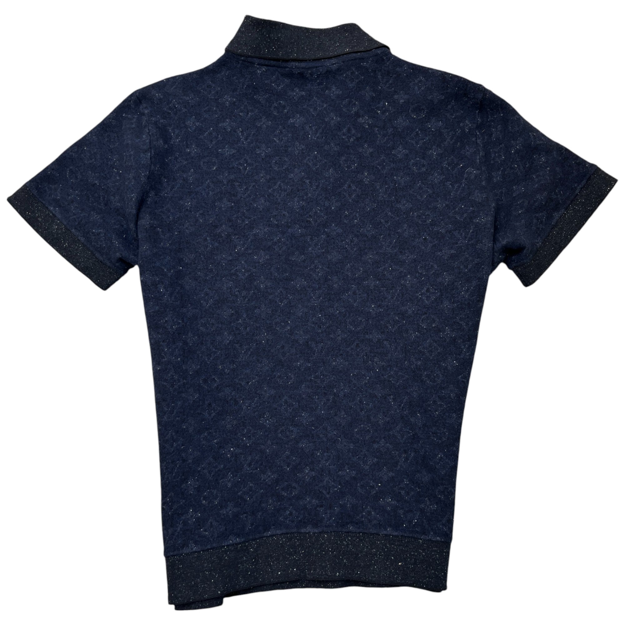 Men's Monogram Tweed Polo Shirt Navy Size XS