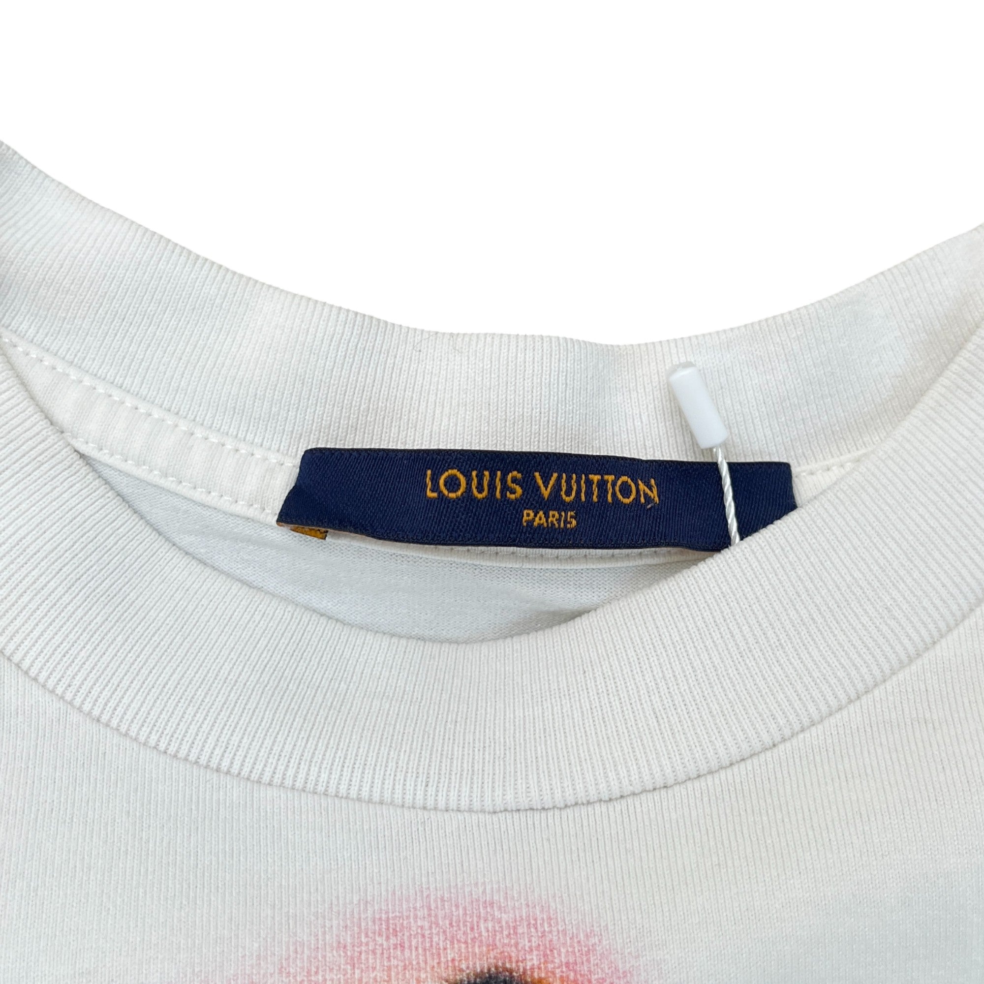 Men's Graffiti Print T-Shirt White Size M