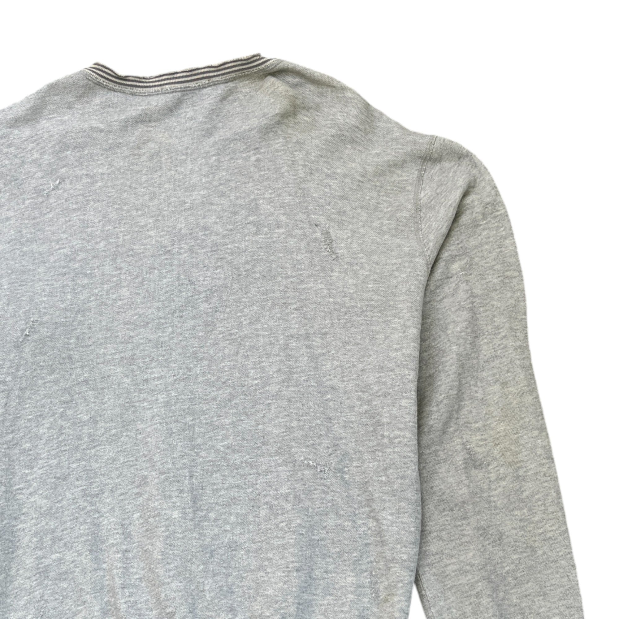 Men's Distressed Logo Sweatshirt Grey Size IT 52 / UK XL