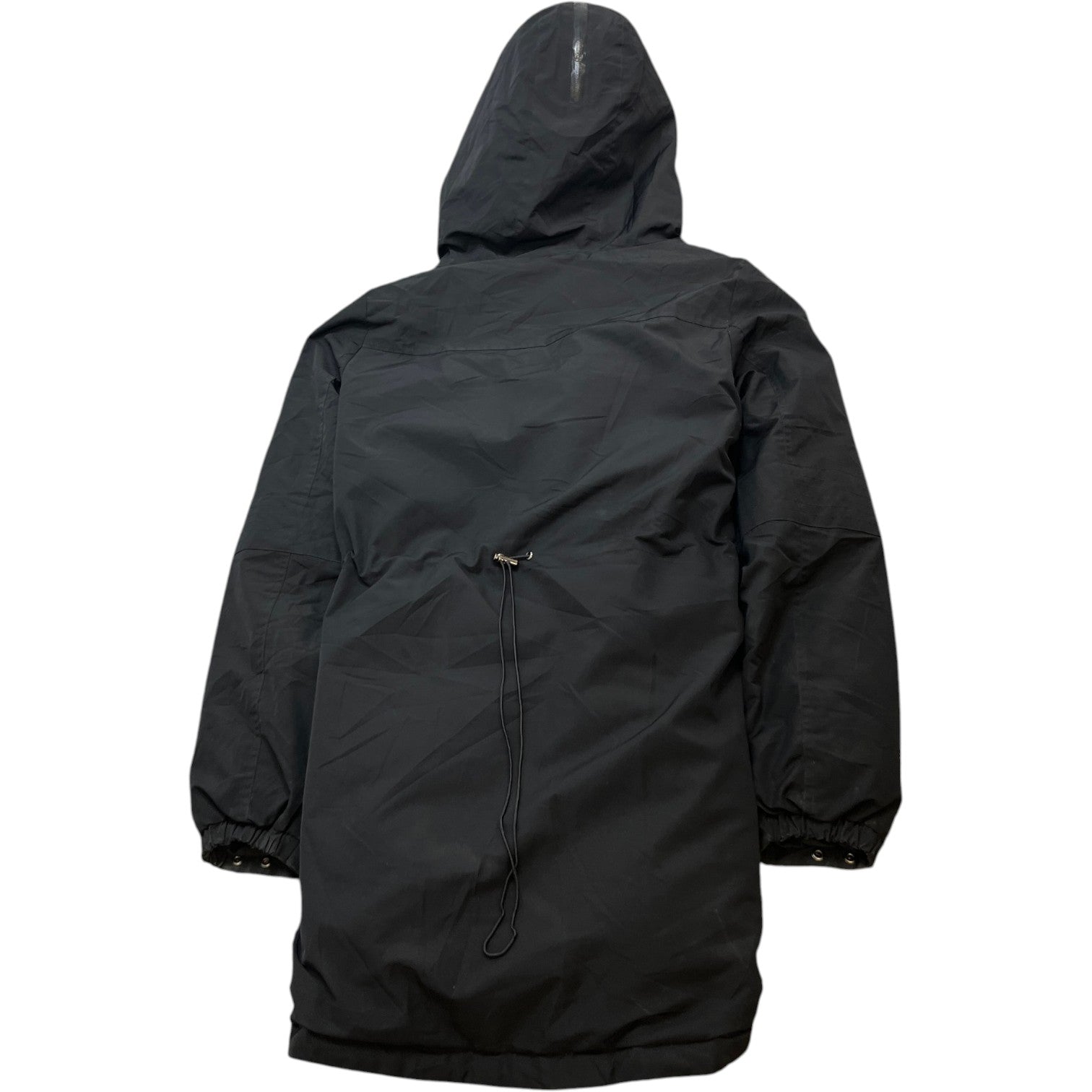 Women's Plaque Logo Parka Down Jacket Black Size 44 / UK 12