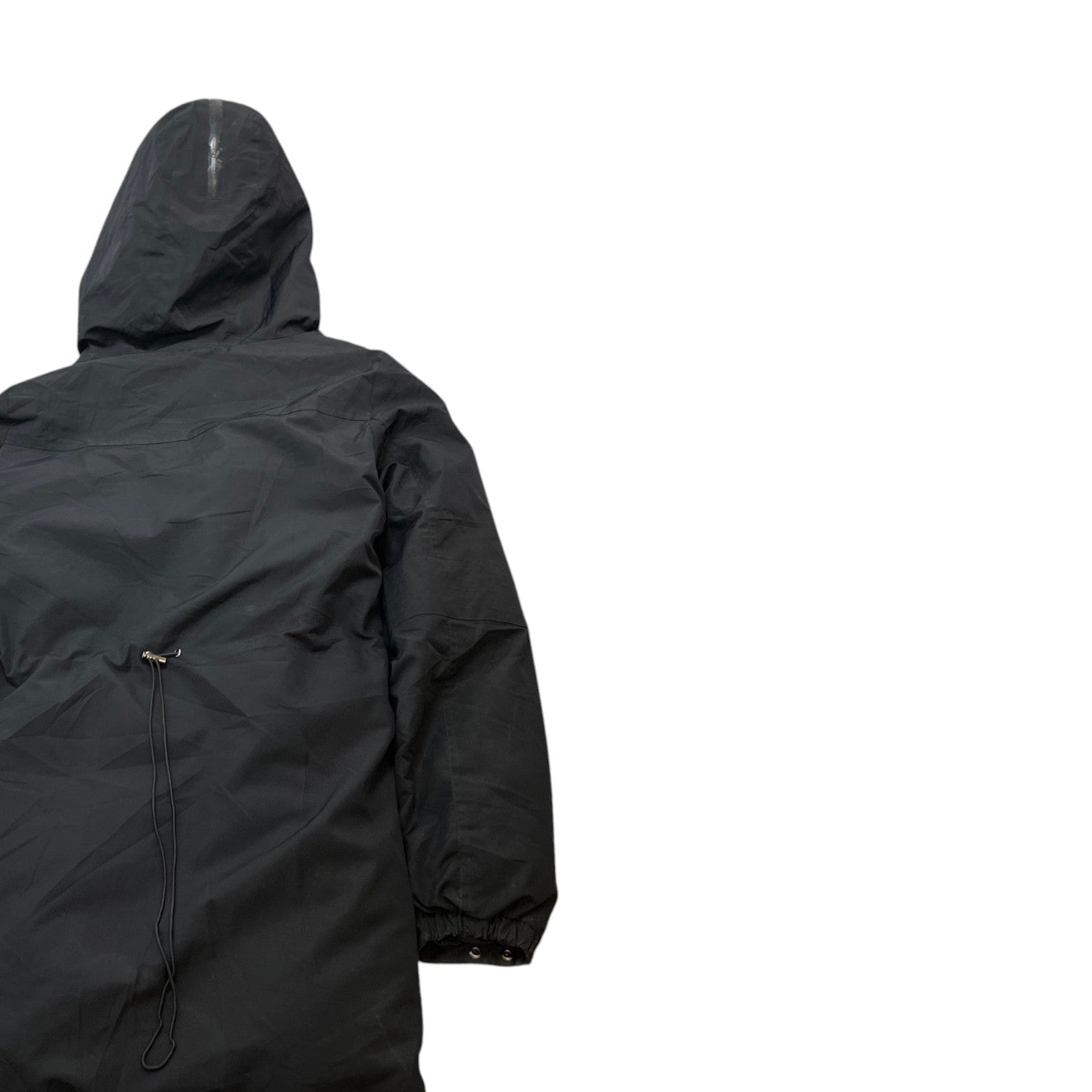 Women's Plaque Logo Parka Down Jacket Black Size 44 / UK 12