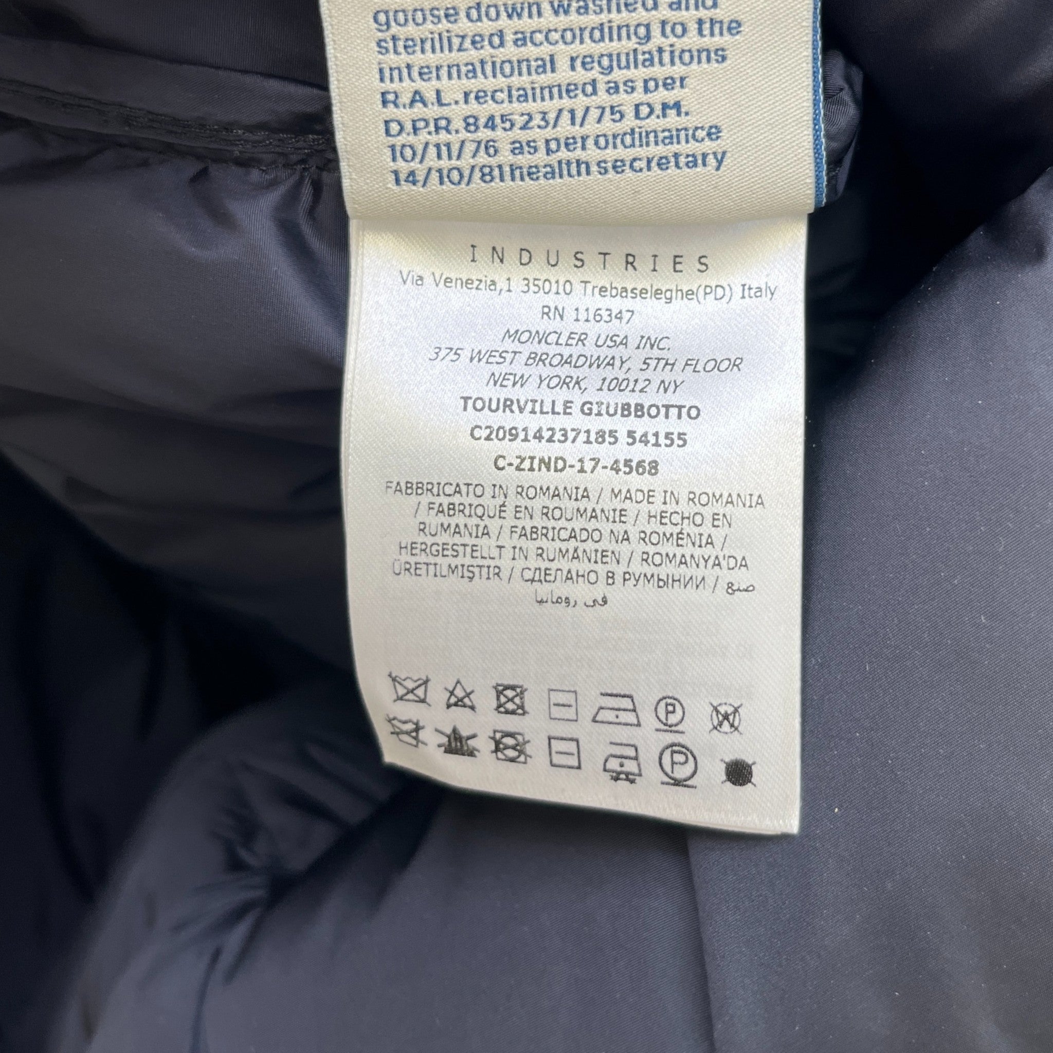 Men's Tourville Down Jacket Navy Size 4 / XL