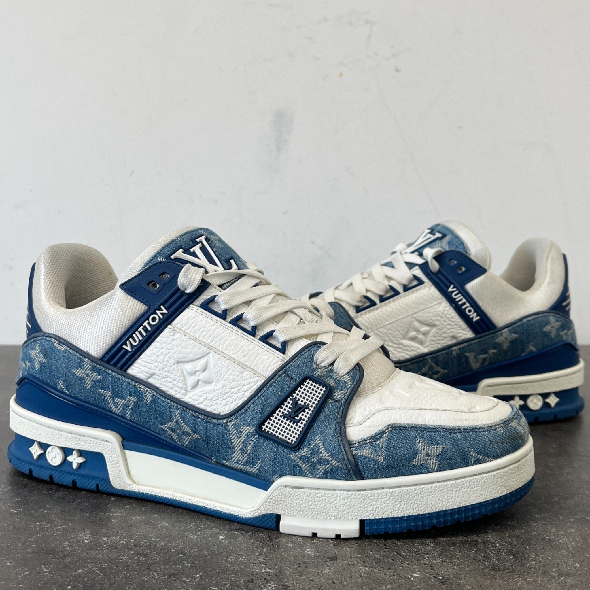 Men's Lv Denim Low Trainers Blue Size EU 41 / UK 7