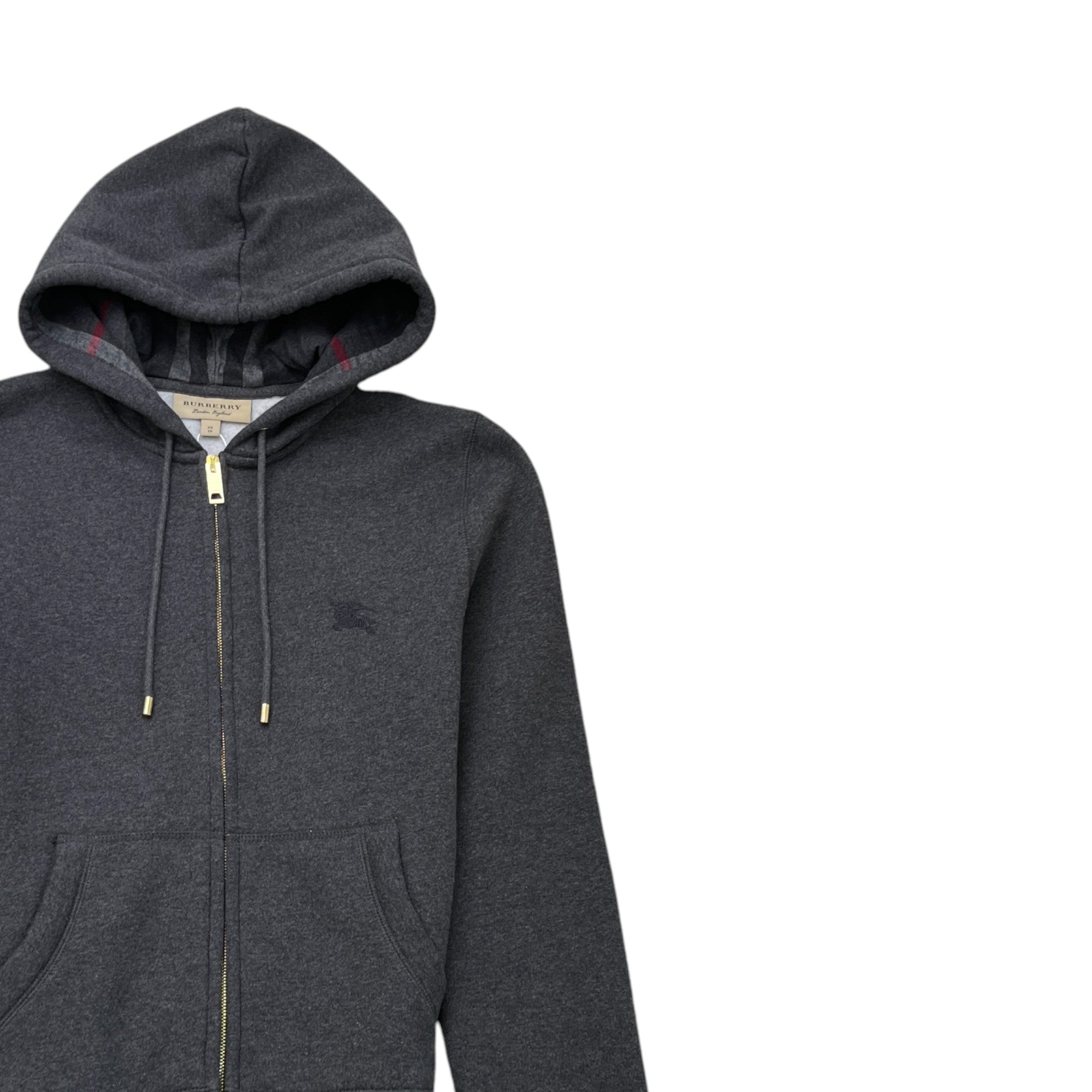 Men's Embroidered Logo Hoodie Charcoal Size XS