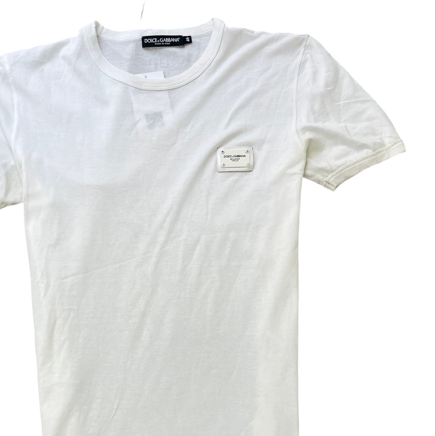 Men's Plaque Logo T-Shirt White Size IT 46 / UK S