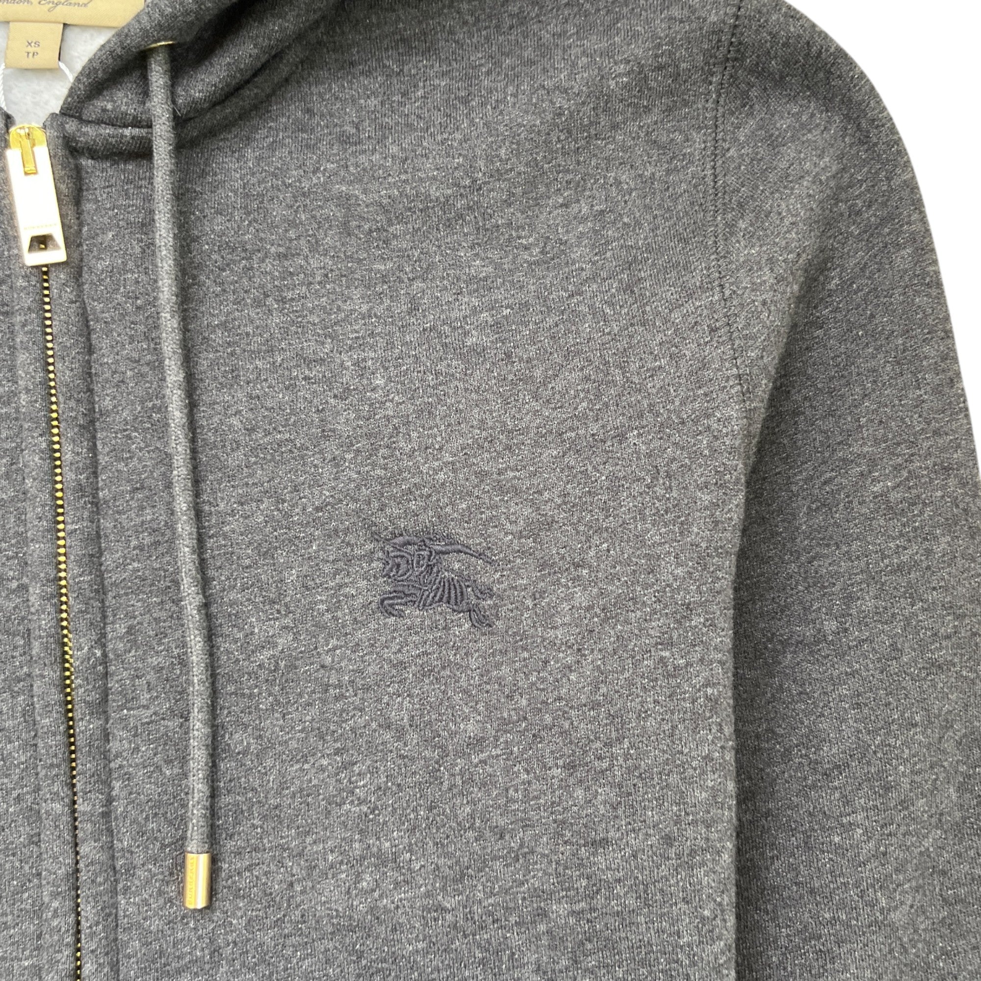 Men's Embroidered Logo Hoodie Charcoal Size XS