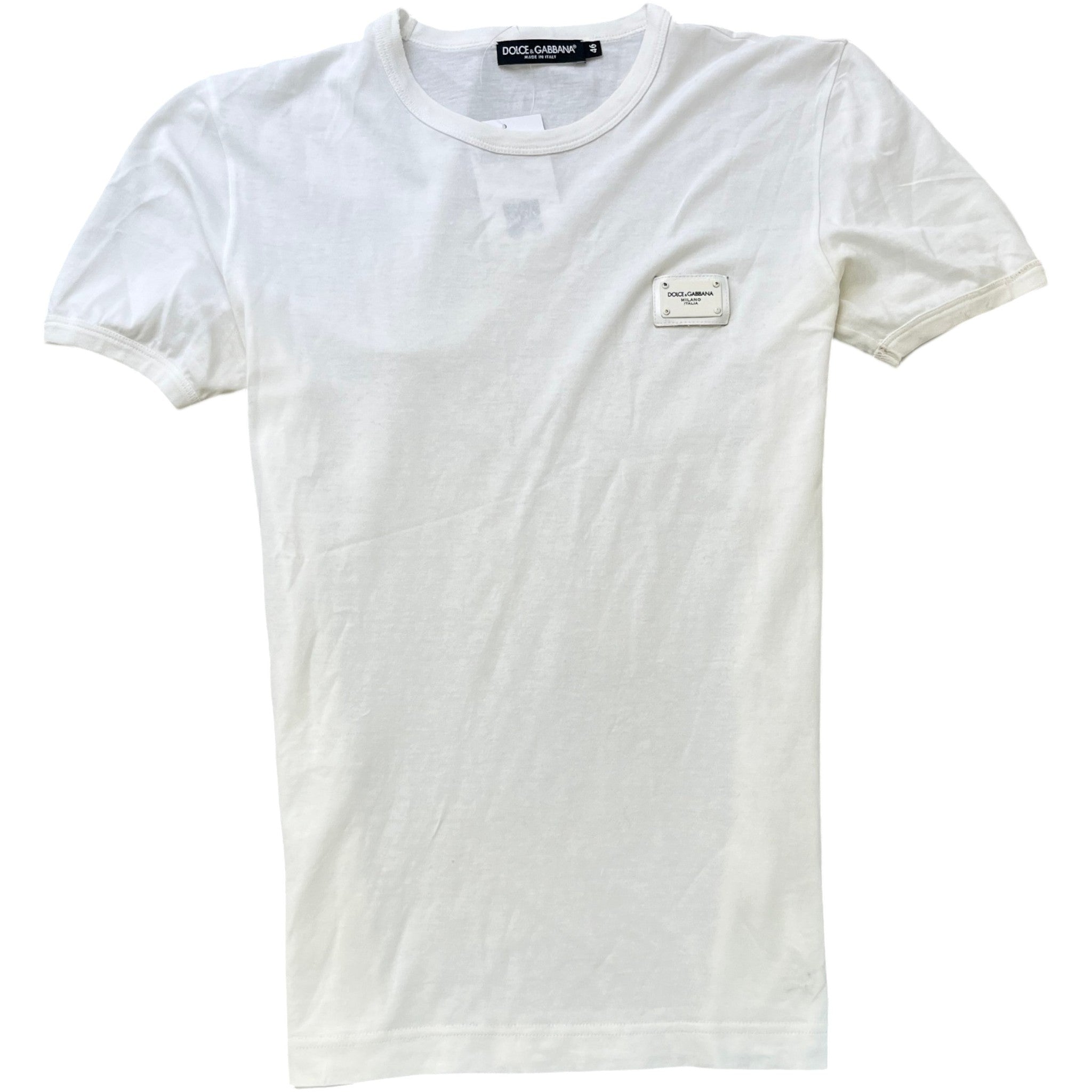 Men's Plaque Logo T-Shirt White Size IT 46 / UK S