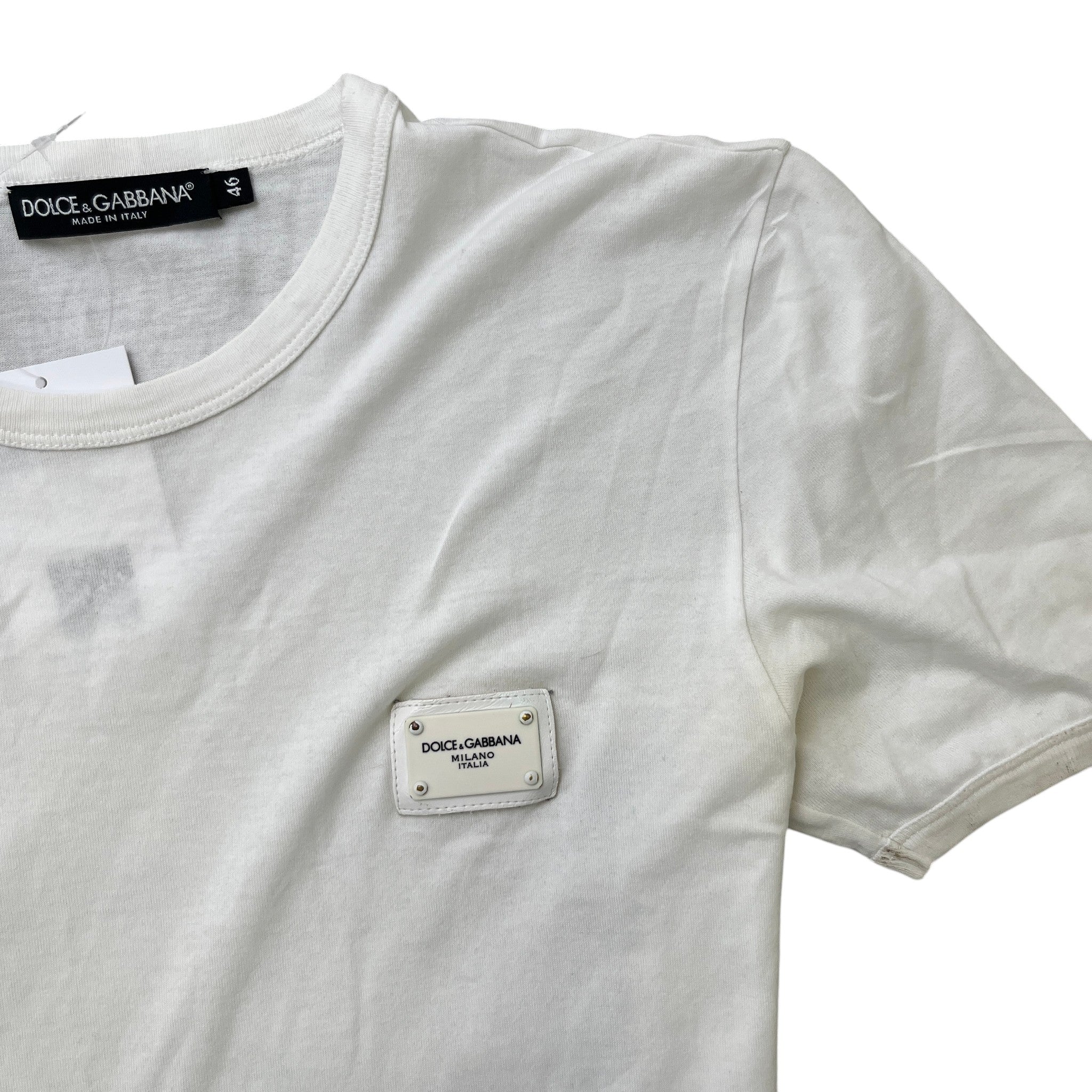 Men's Plaque Logo T-Shirt White Size IT 46 / UK S