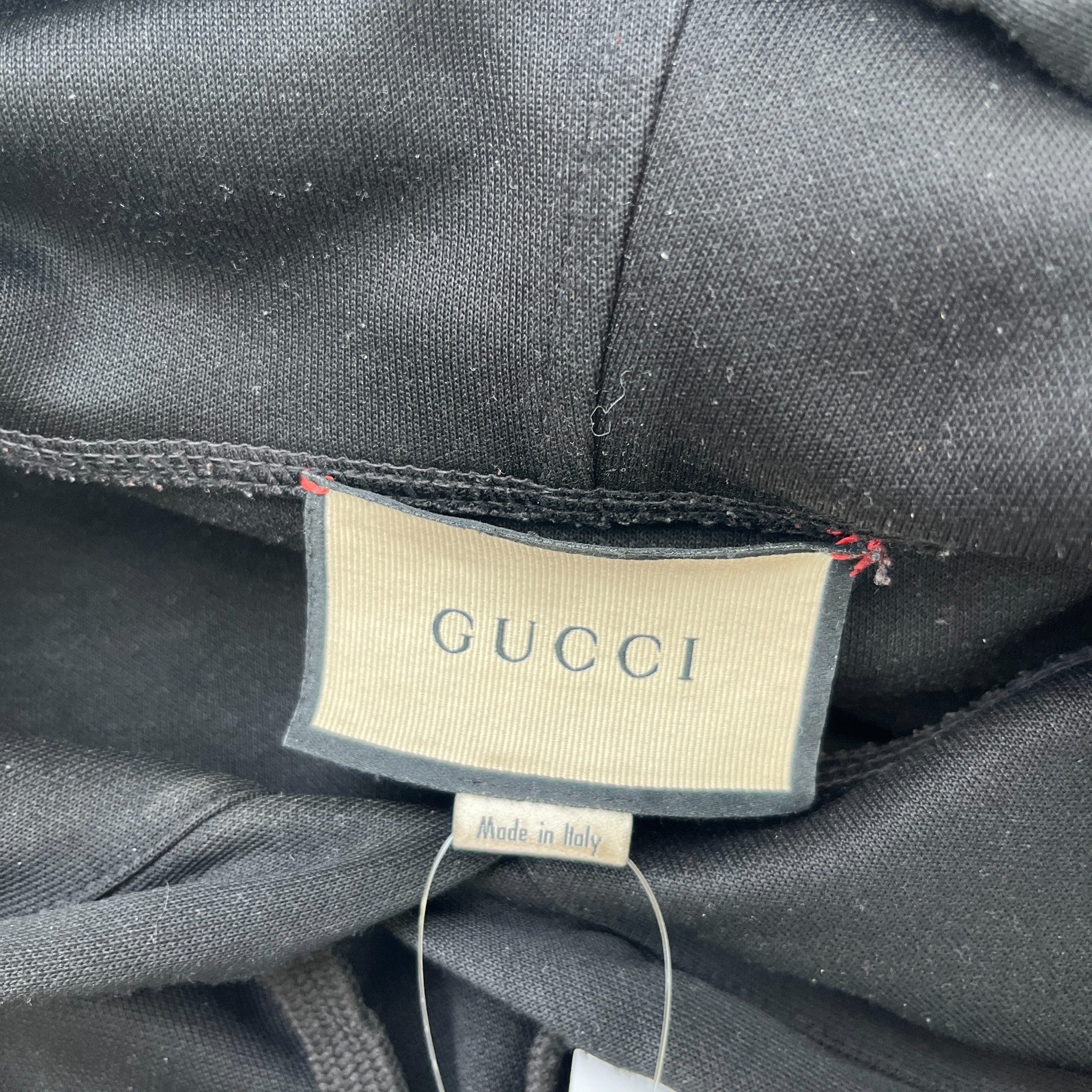 Men's Tape Logo Detachable Sleeve Hoodie Black Size XXL