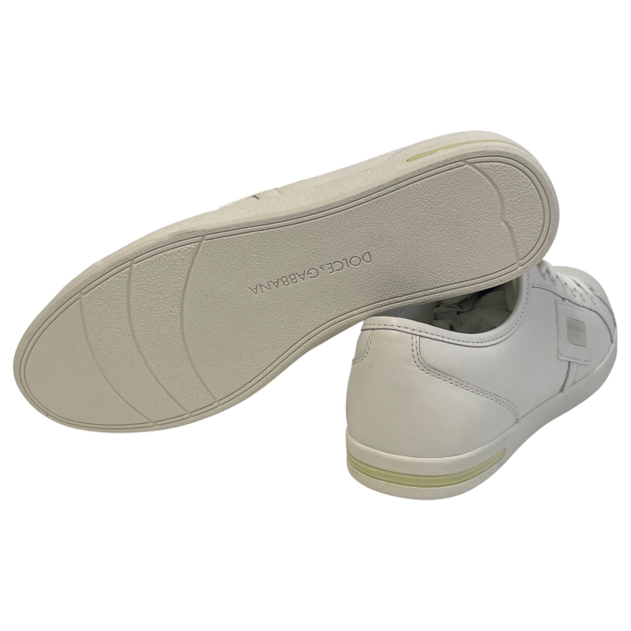 Men's Plaque Logo Low Trainers White Size EU 42 / UK 8