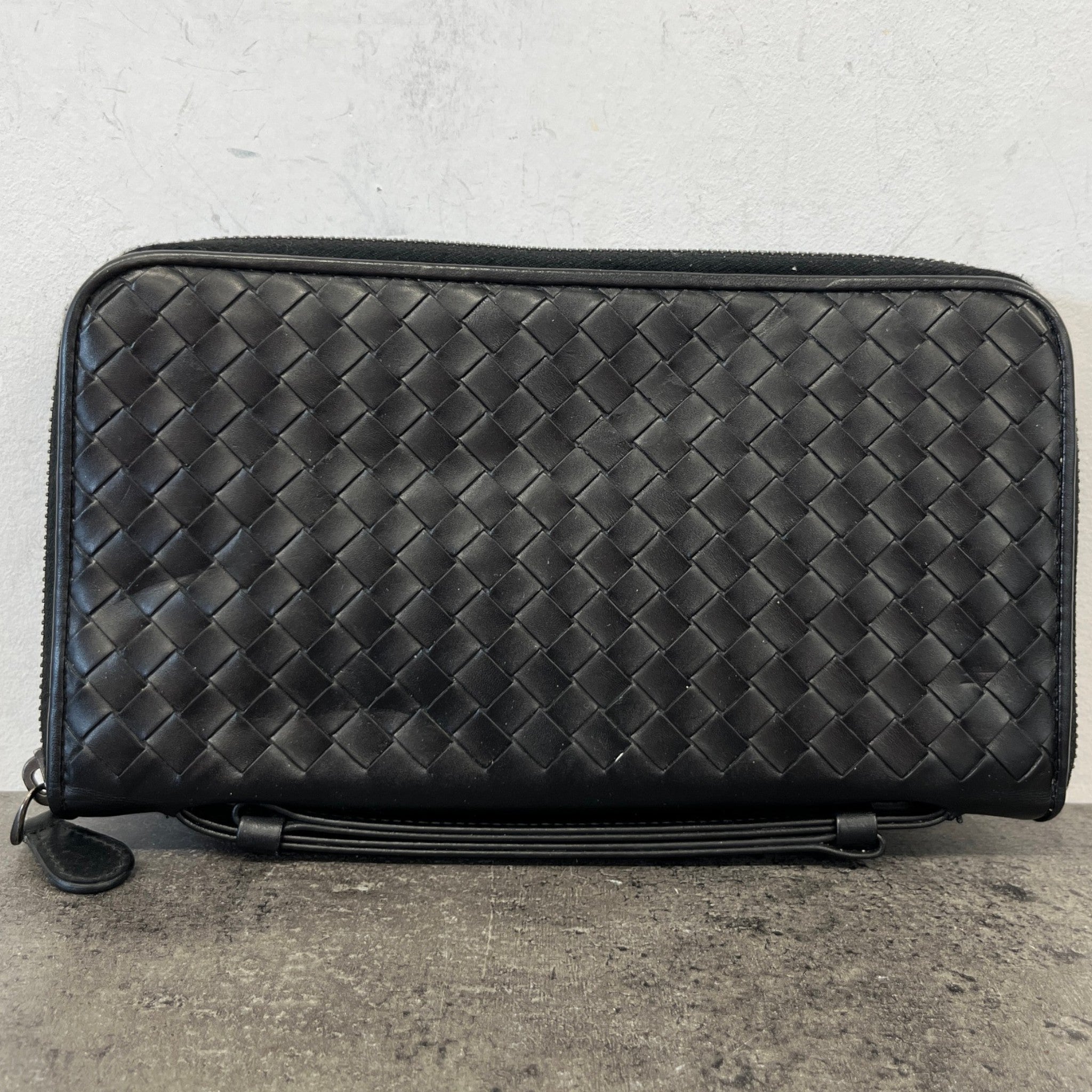 Men's Intrecciato Woven Wallet Black