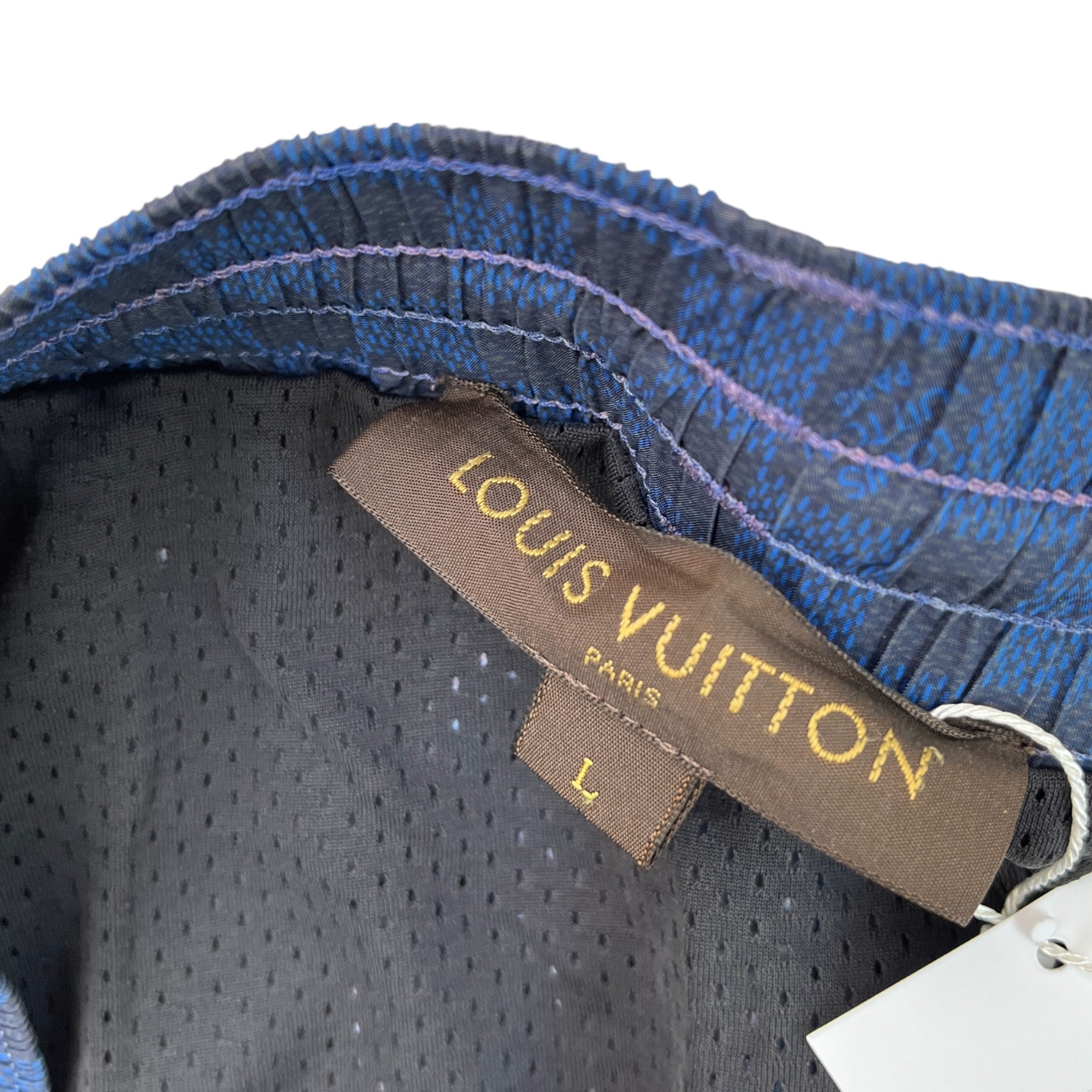 Men's Damier Swim Shorts Blue Size L