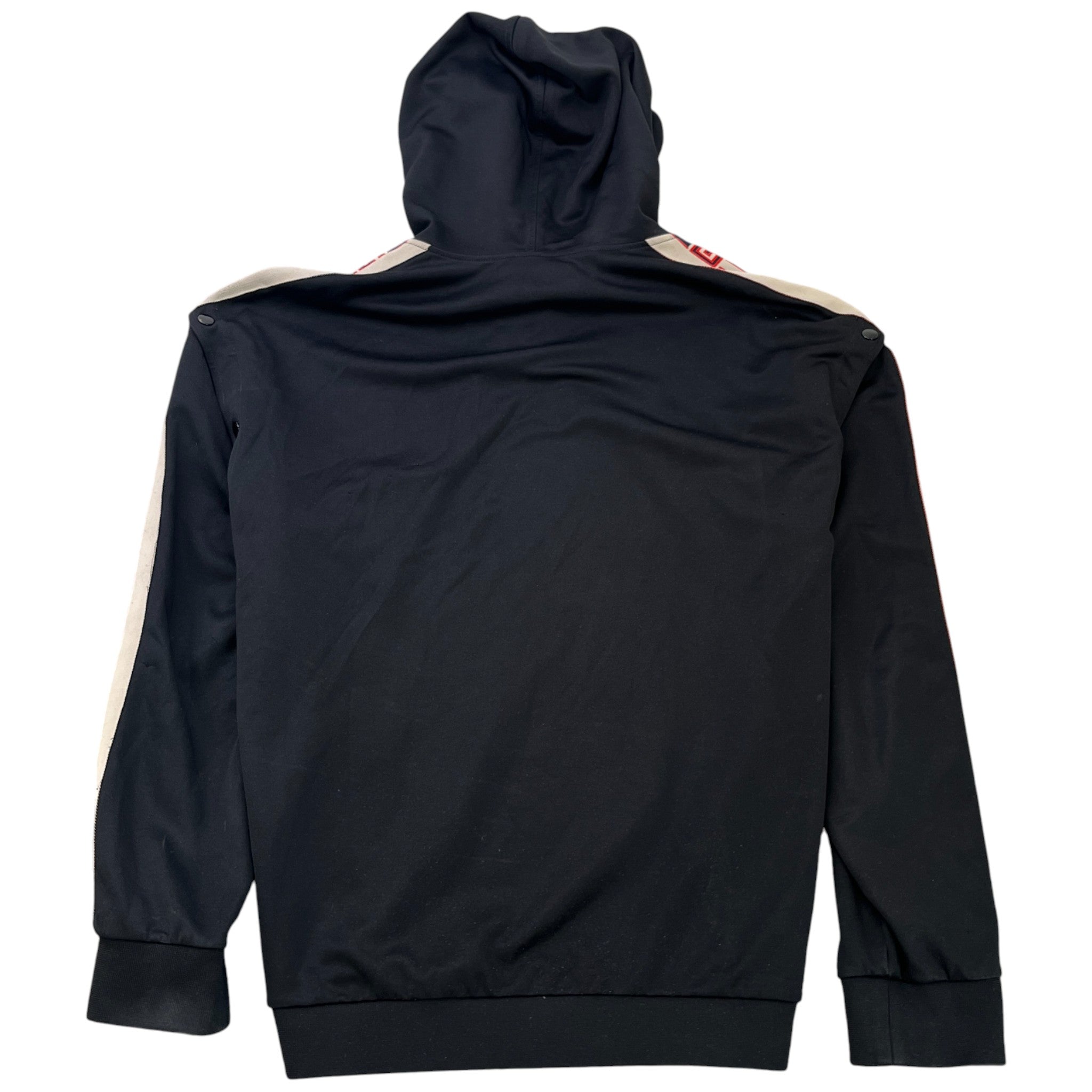 Men's Tape Logo Detachable Sleeve Hoodie Black Size XXL