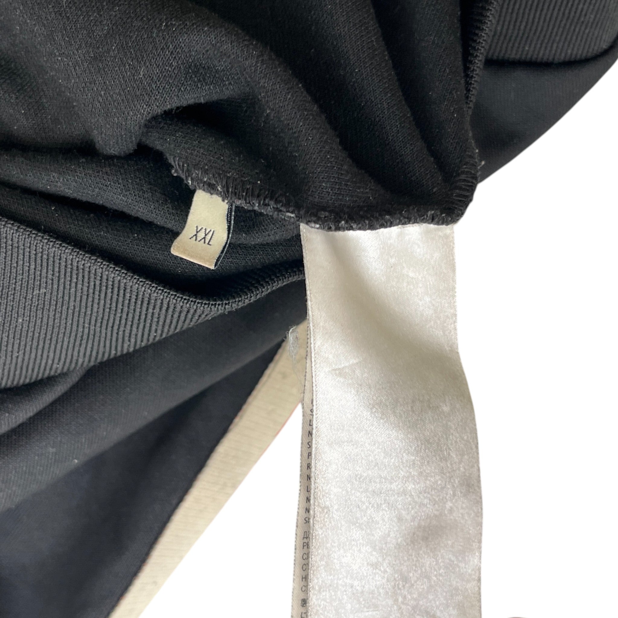 Men's Tape Logo Detachable Sleeve Hoodie Black Size XXL