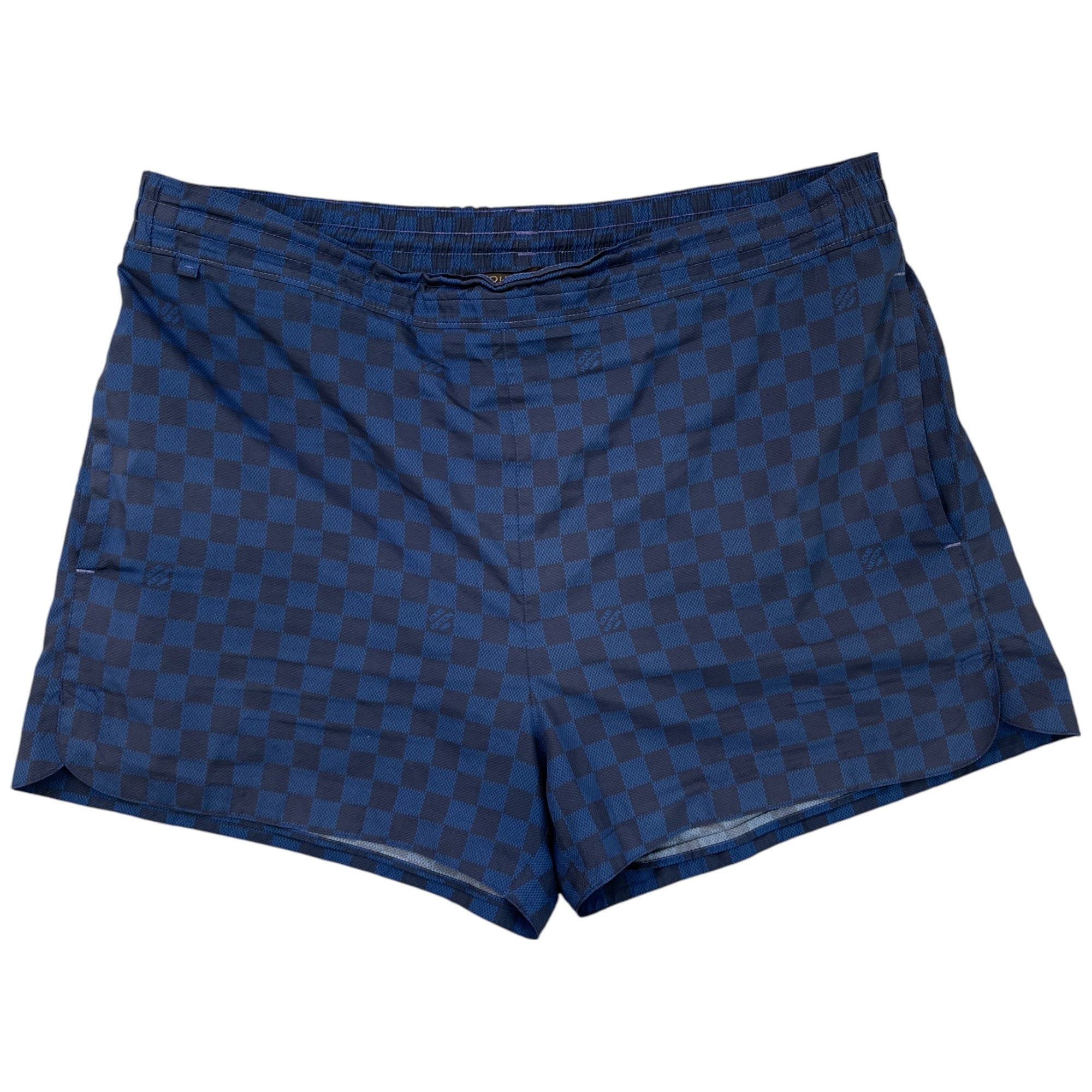 Men's Damier Swim Shorts Blue Size L
