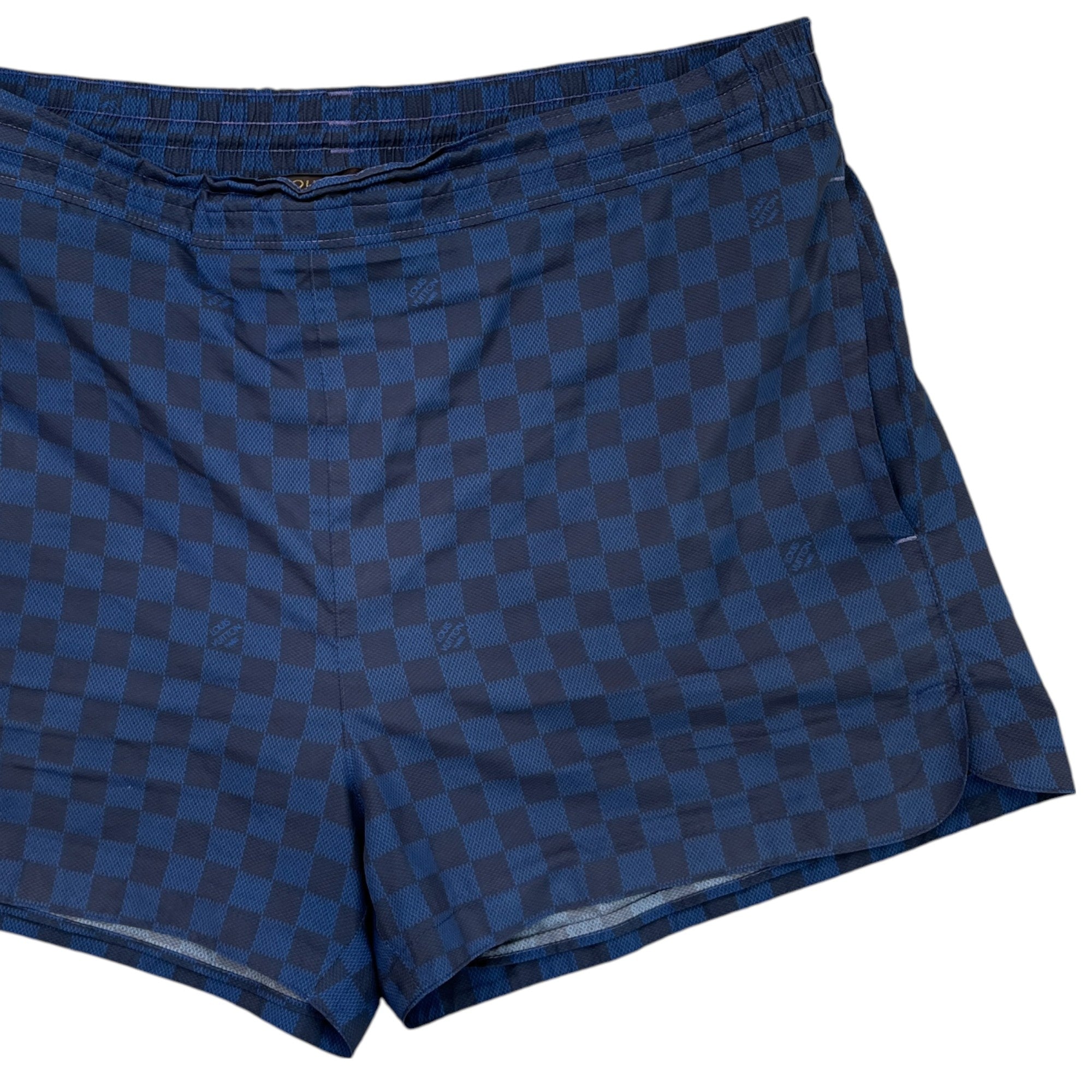 Men's Damier Swim Shorts Blue Size L
