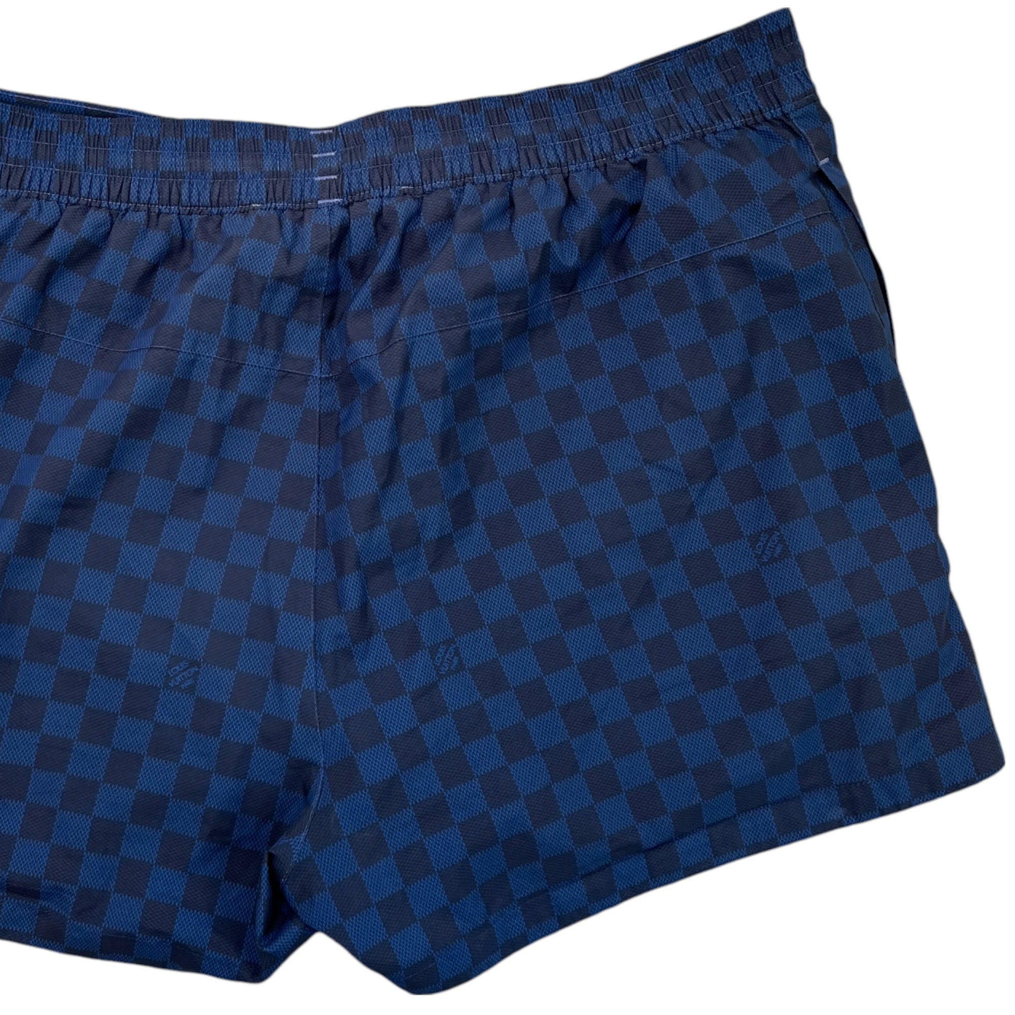 Men's Damier Swim Shorts Blue Size L