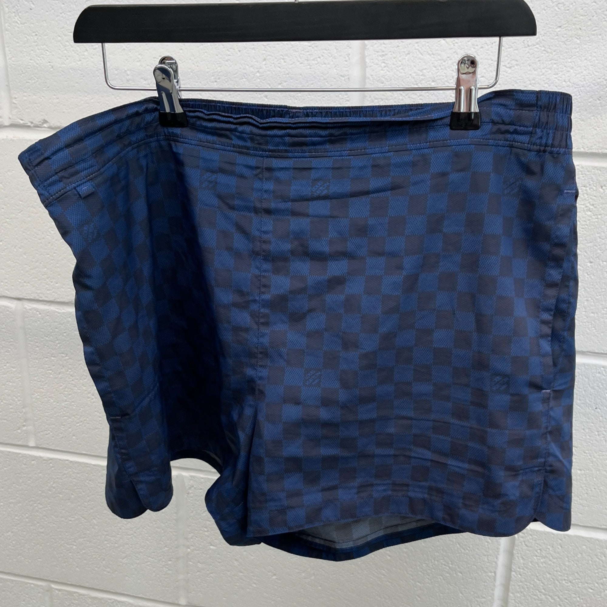 Men's Damier Swim Shorts Blue Size L