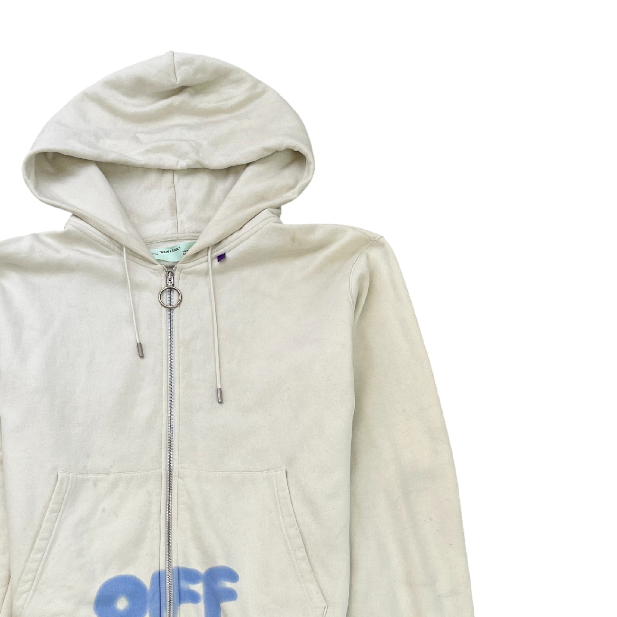 Men's Logo Print Hoodie White Size XXL