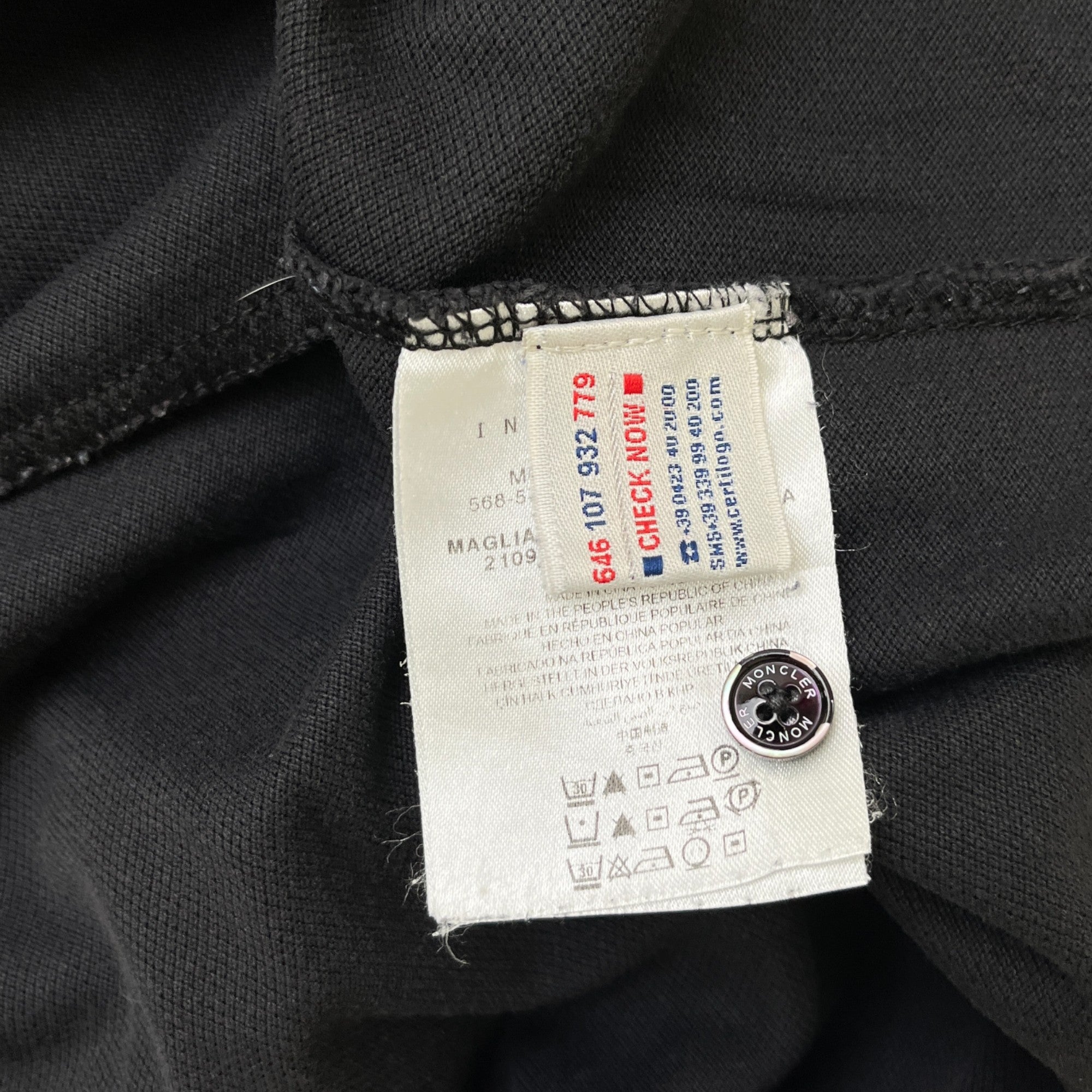 Men's Maglia Polo Shirt Black Size XL