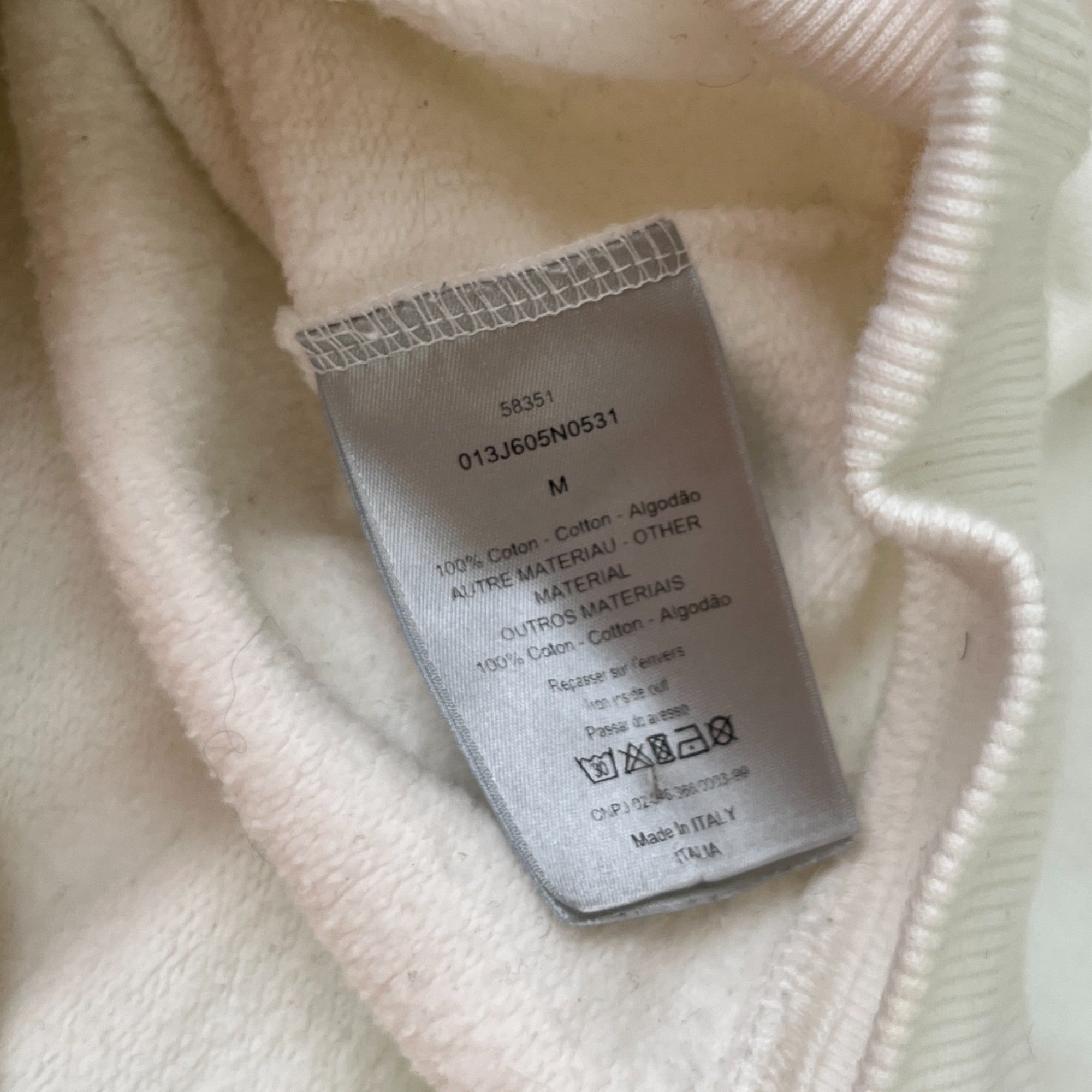 Men's Saddle Bag Print Hoodie White Size M