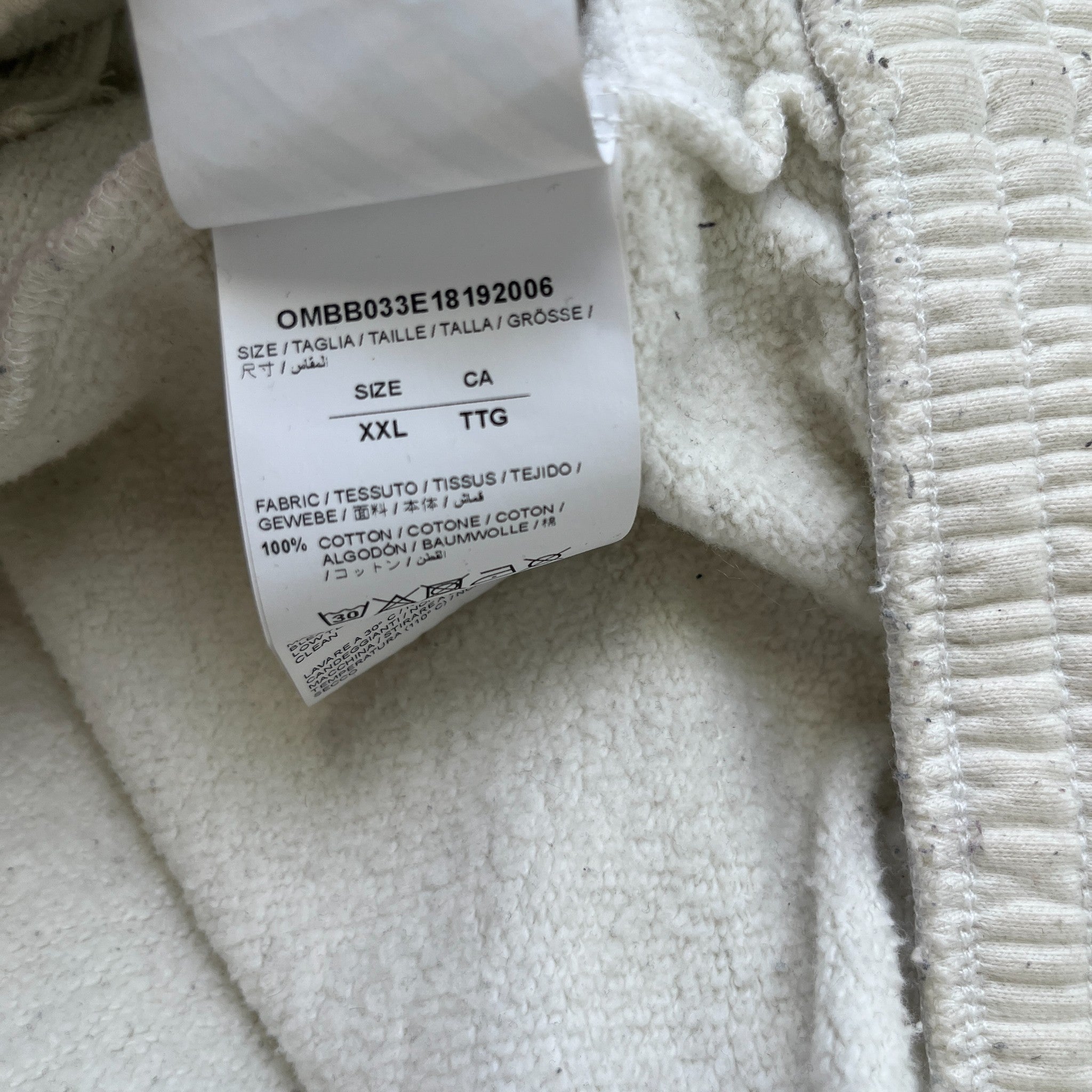 Men's Logo Print Hoodie White Size XXL