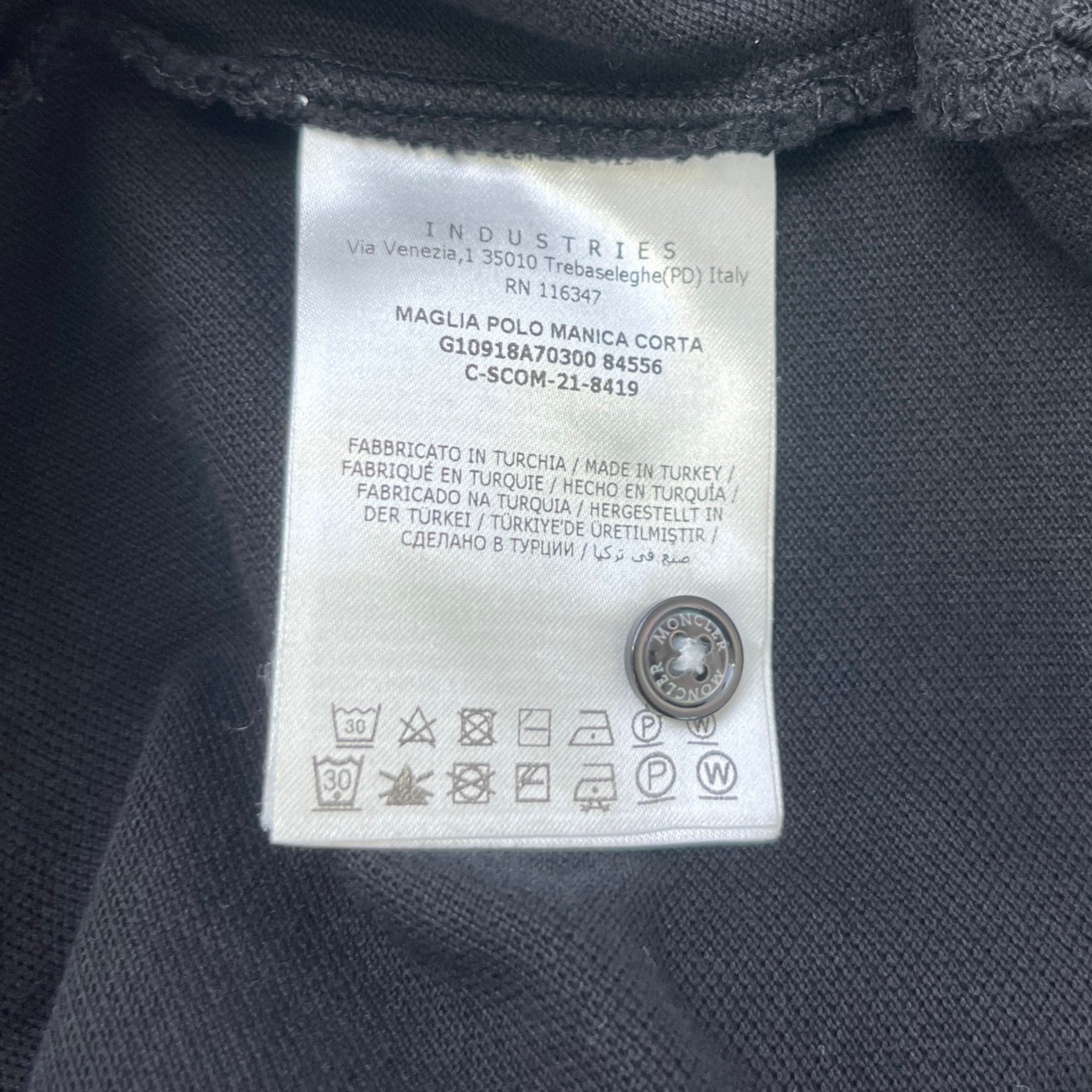 Men's Maglia Polo Shirt Navy Size L