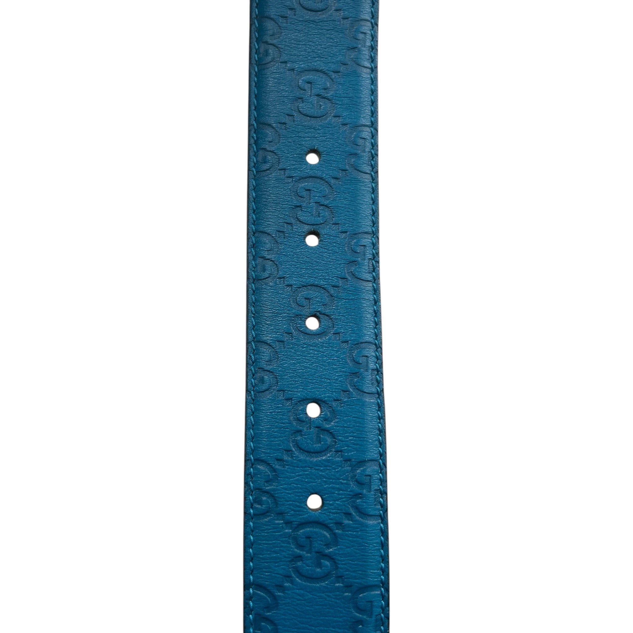 Women's Interlocking G Belt Blue Size 90CM / UK 12