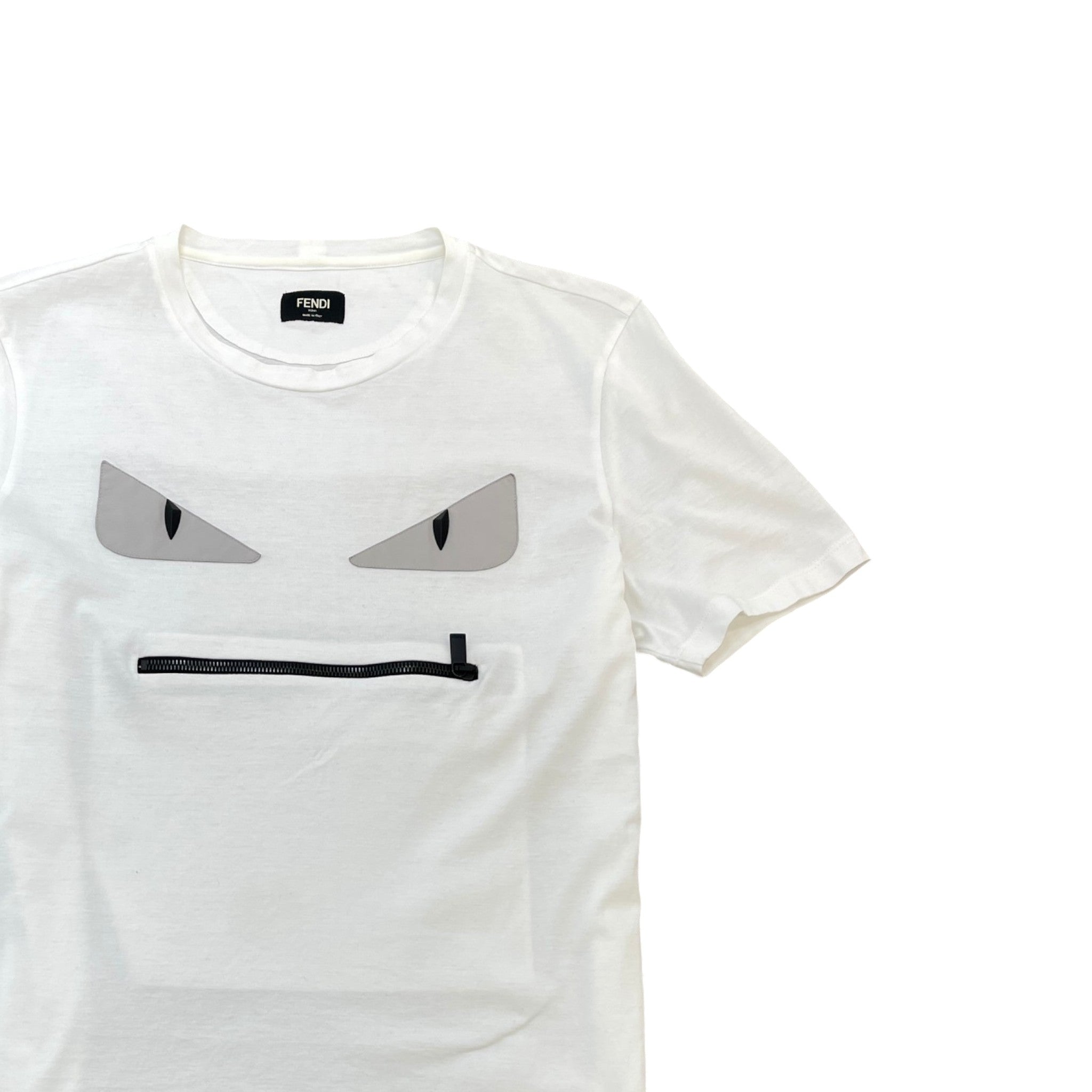 Men's Monster Face T-Shirt White Size S