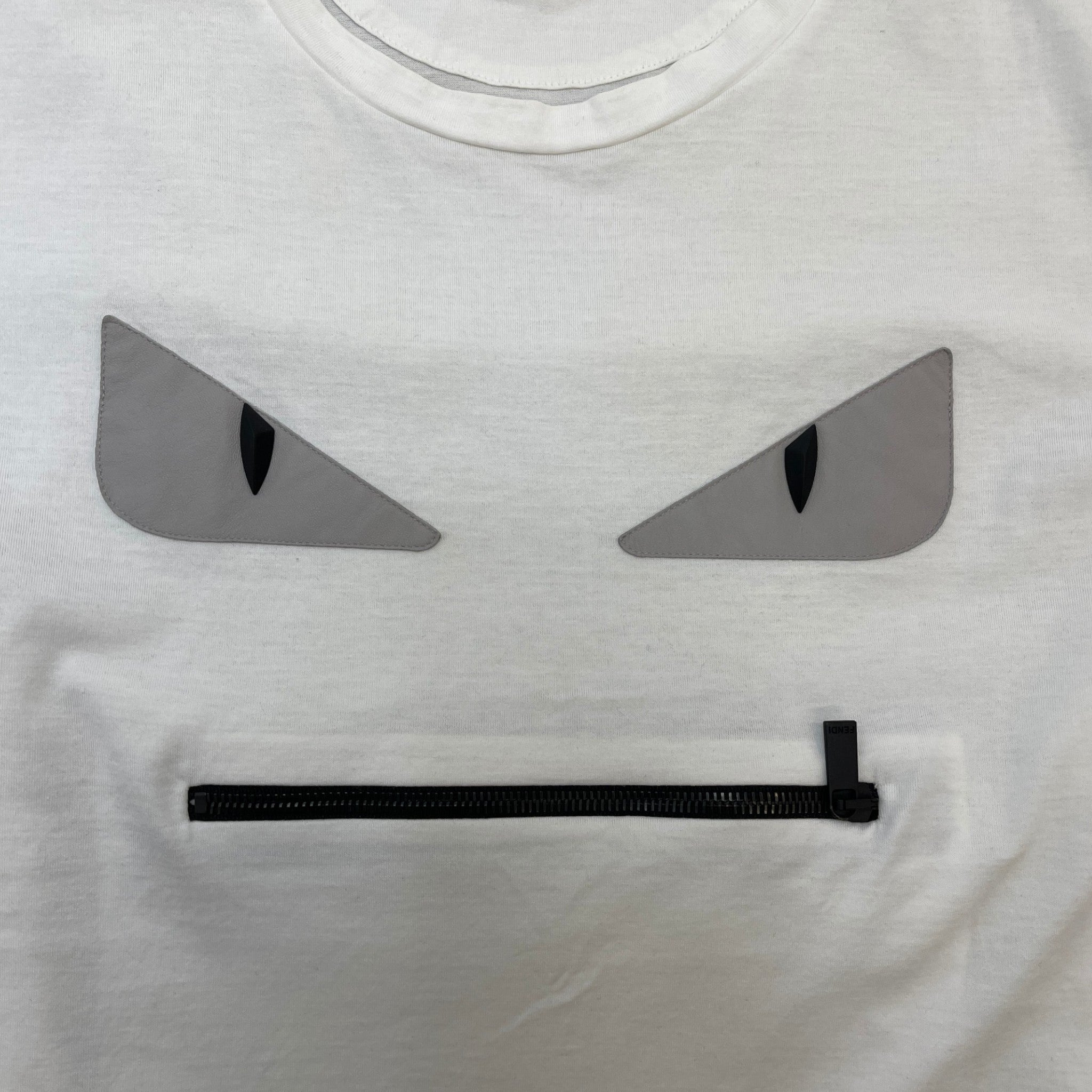 Men's Monster Face T-Shirt White Size S