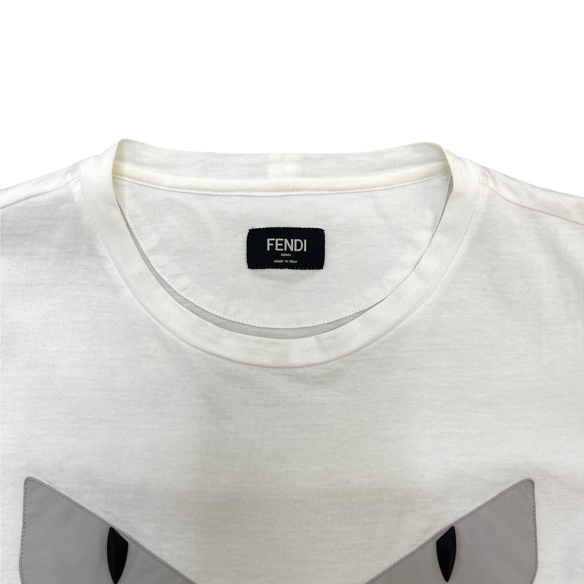 Men's Monster Face T-Shirt White Size S