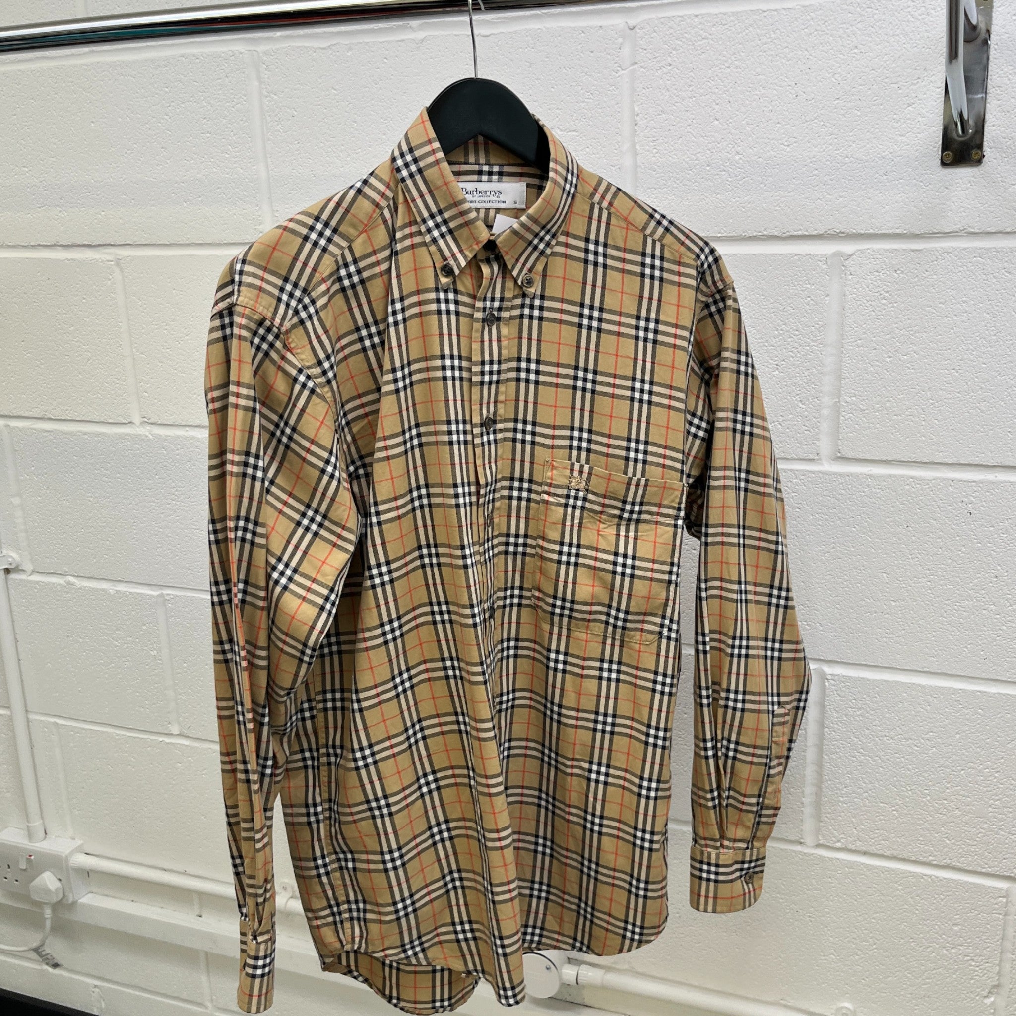 Men's Vintage Nova Check Shirt Tan Size S