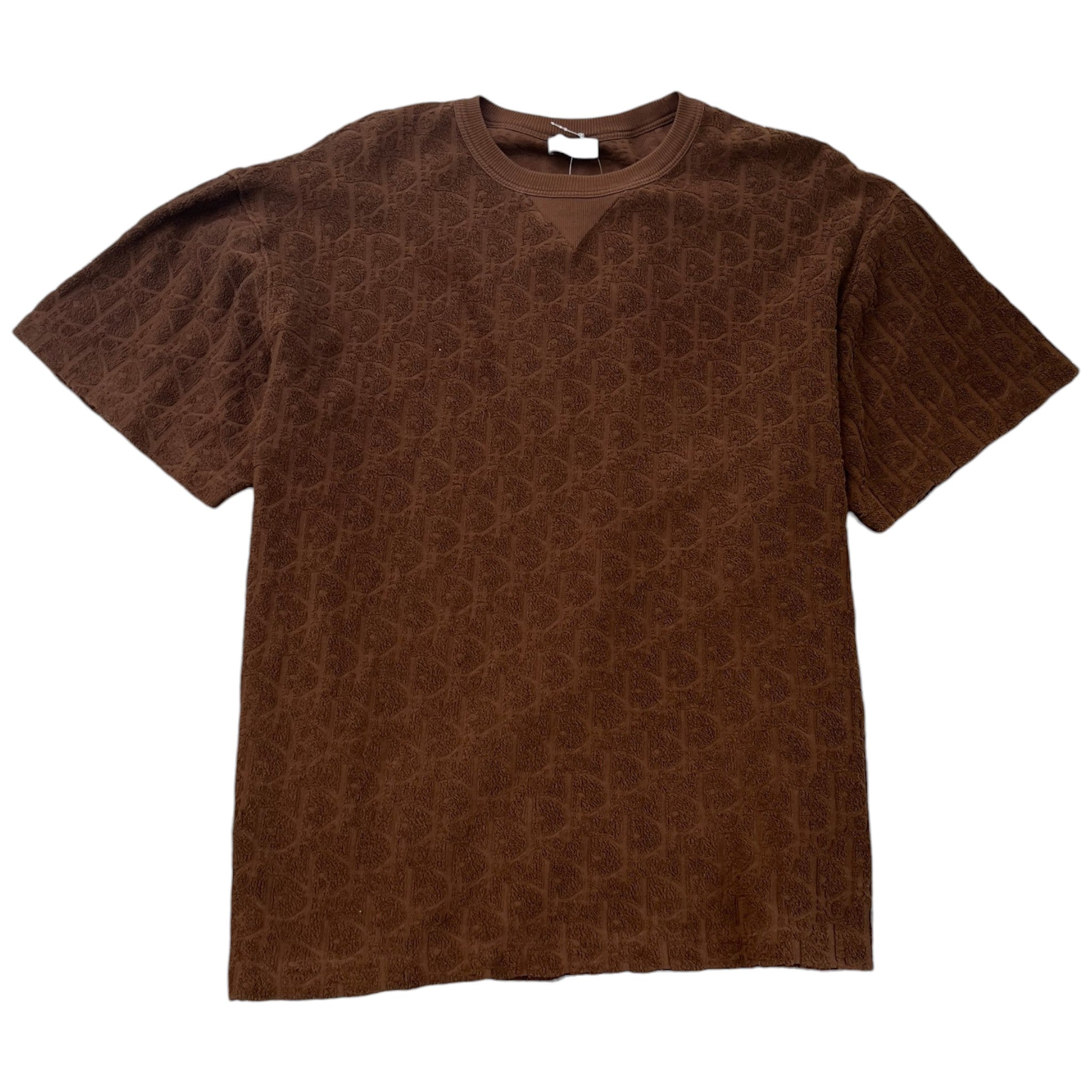 Men's Oblique Towelling T-Shirt Brown Size XXL