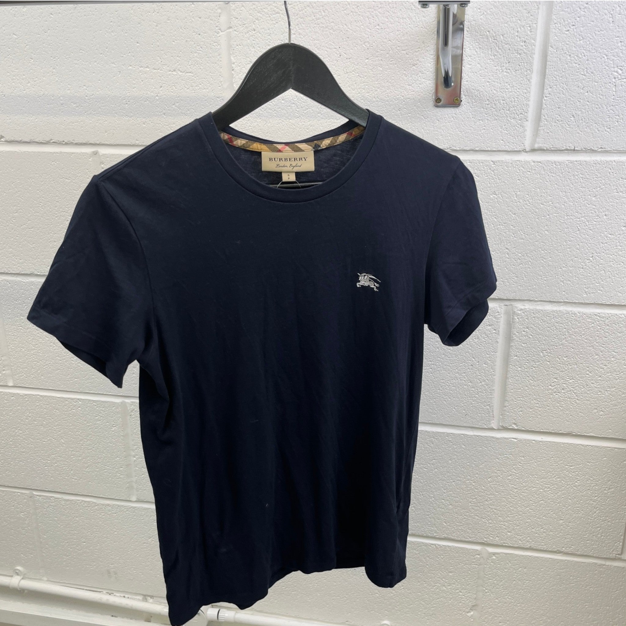 Men's Embroidered Logo T-Shirt Navy Size S