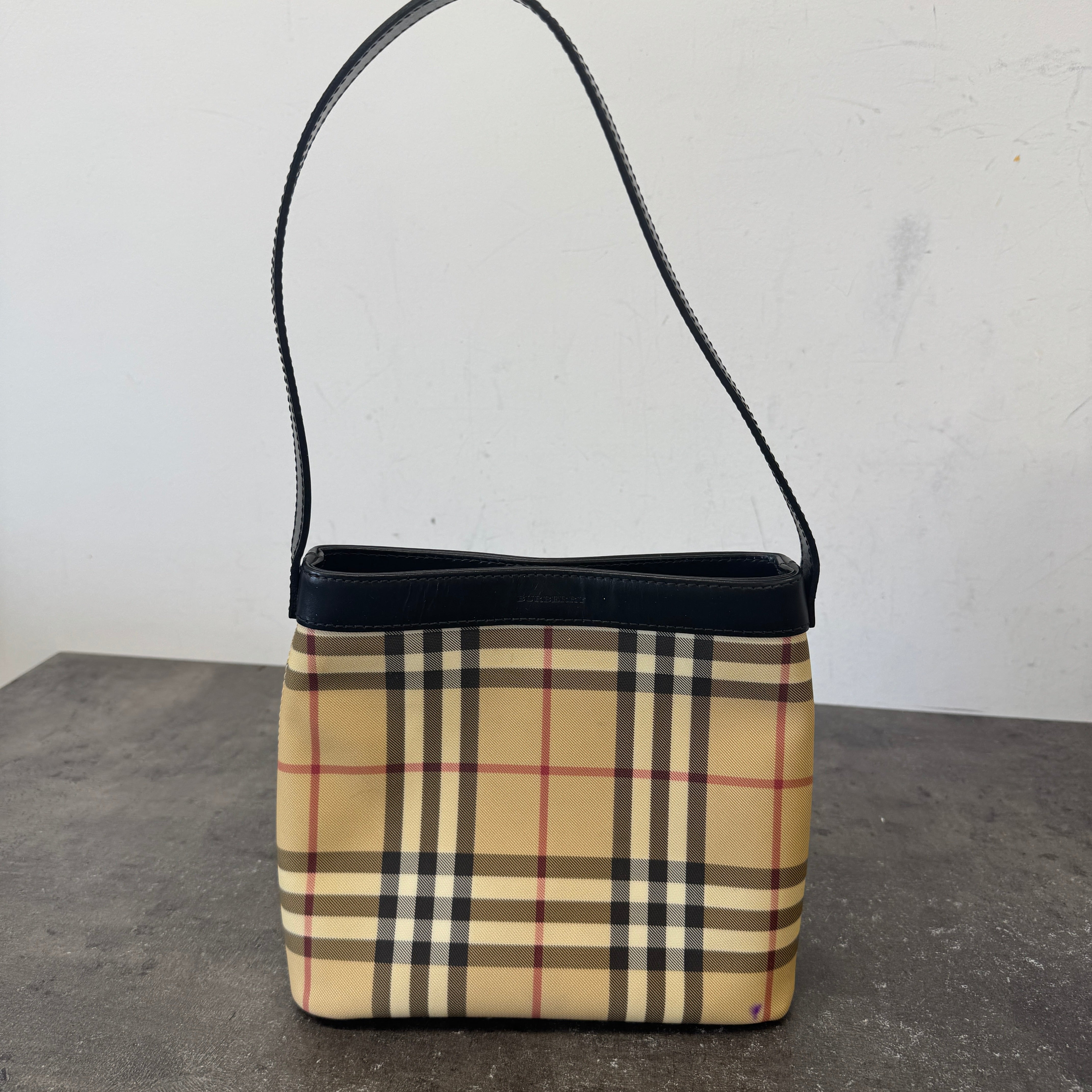 Women's Small Check Print Bag Beige