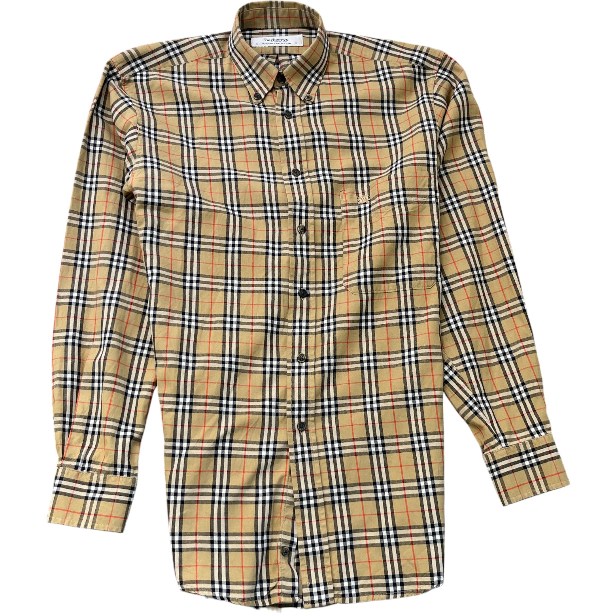 Men's Vintage Nova Check Shirt Tan Size S
